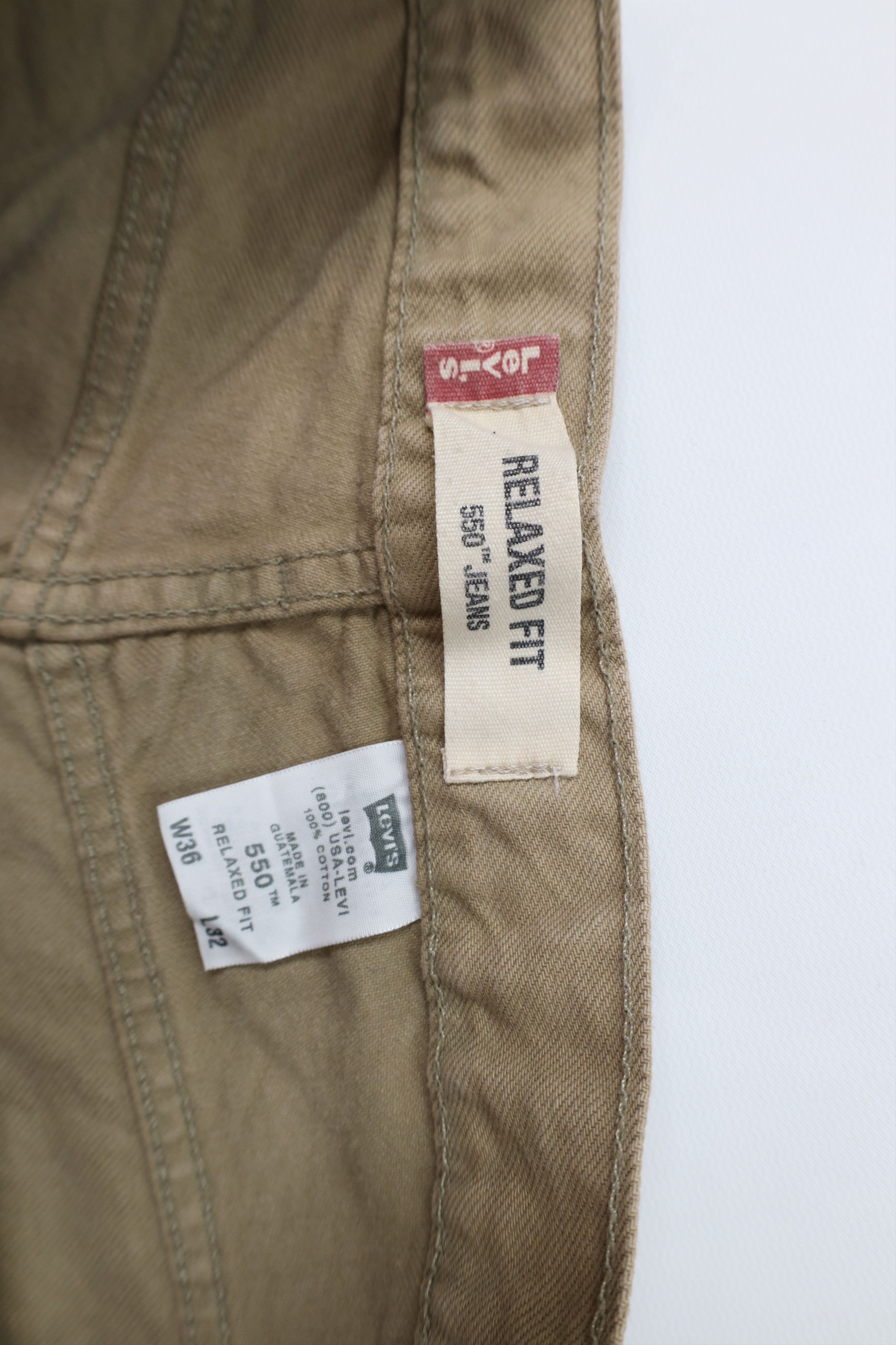 Levi's Vintage Y2K 2003 Levis 550 Fit Denim Jeans Beige Khaki Size US 36 / EU 52 - 7 Thumbnail