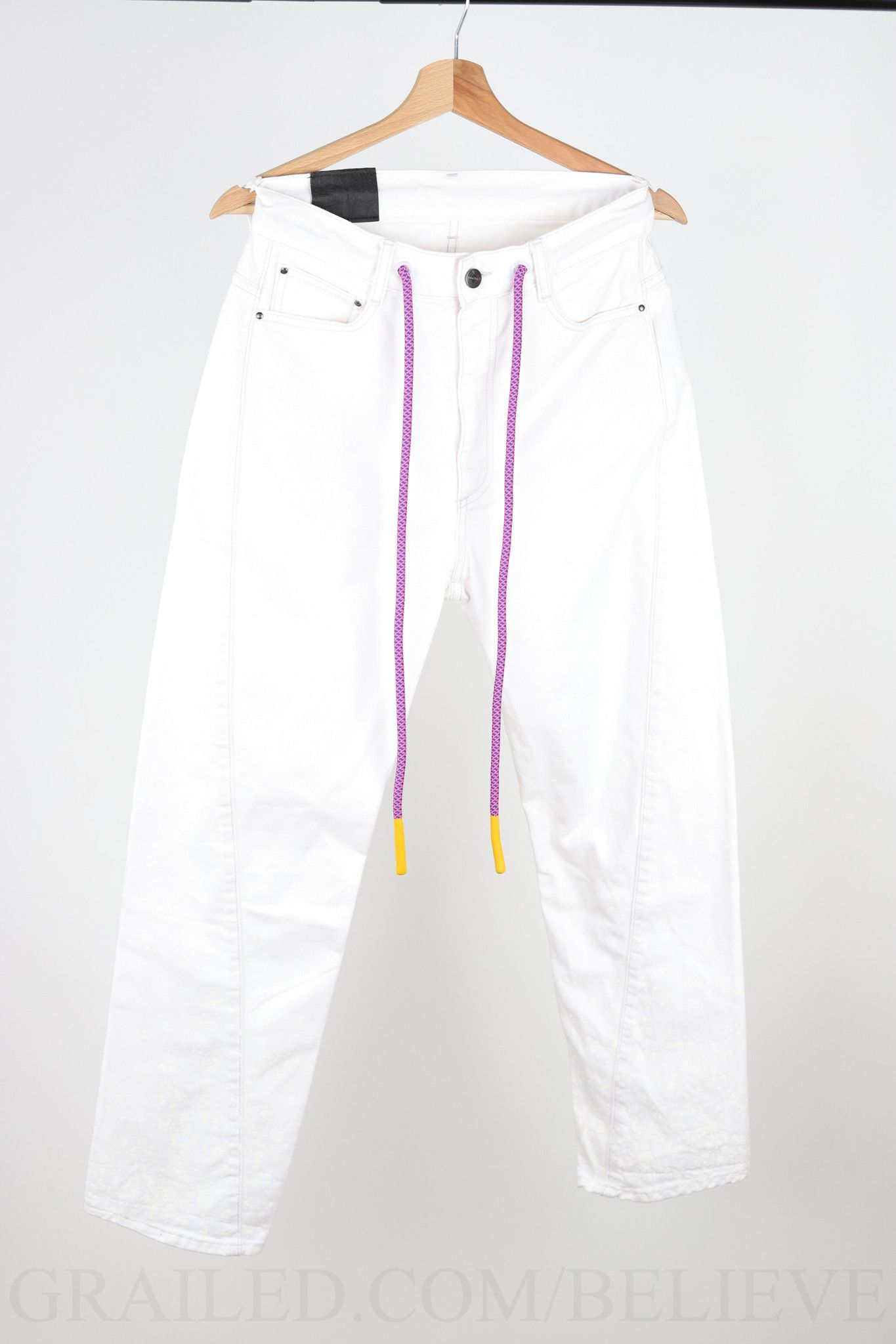 PALM ANGELS PANTS WHITE PAINTER JEANS 134