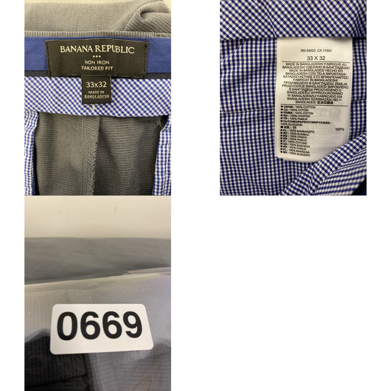 Banana Republic Banana Republic Pants Dress Men's 33x32 Gray Slim Straight Button/0669 Size US 33 - 8 Thumbnail