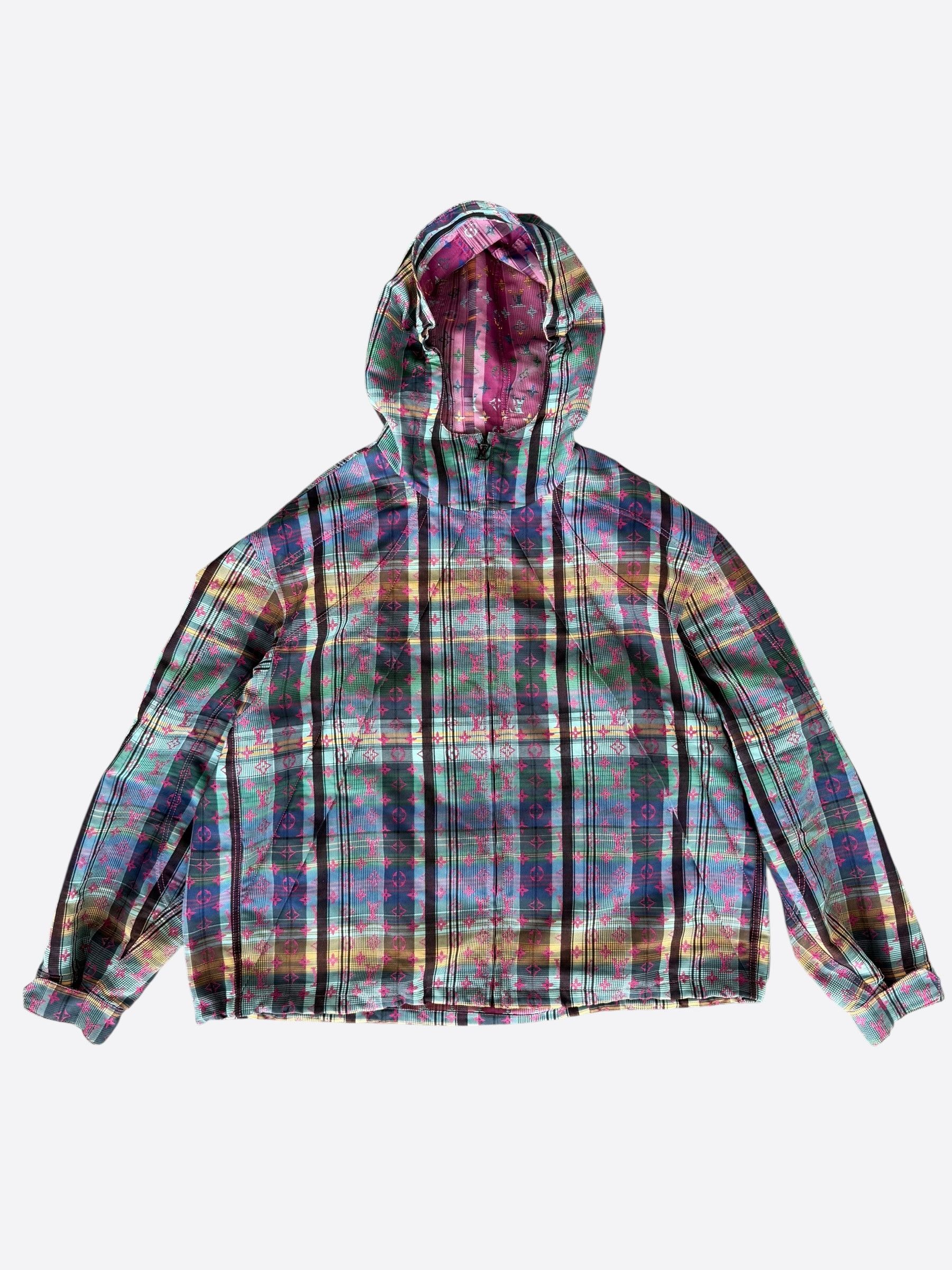Louis Vuitton Louis Vuitton Multicolor Plaid & Pink Monogram Windbreaker Size US XXL / EU 58 / 5 - 1 Thumbnail