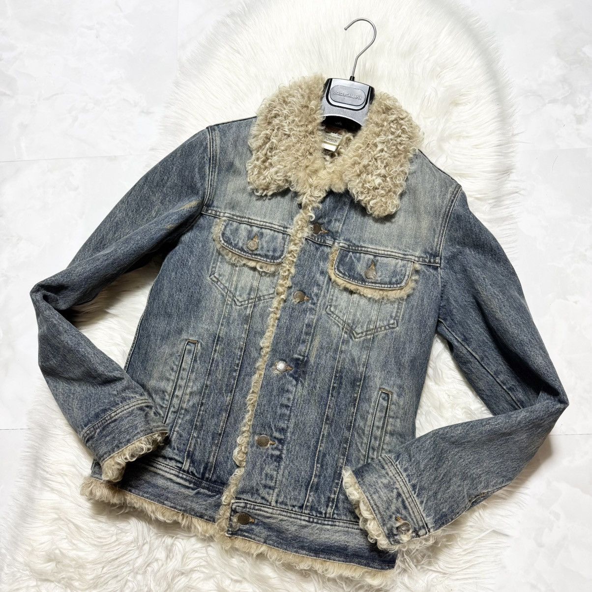 Dolce & Gabbana Dolce & Gabbana fur-lined denim blouson jacket Size US S / EU 44-46 / 1 - 12 Thumbnail