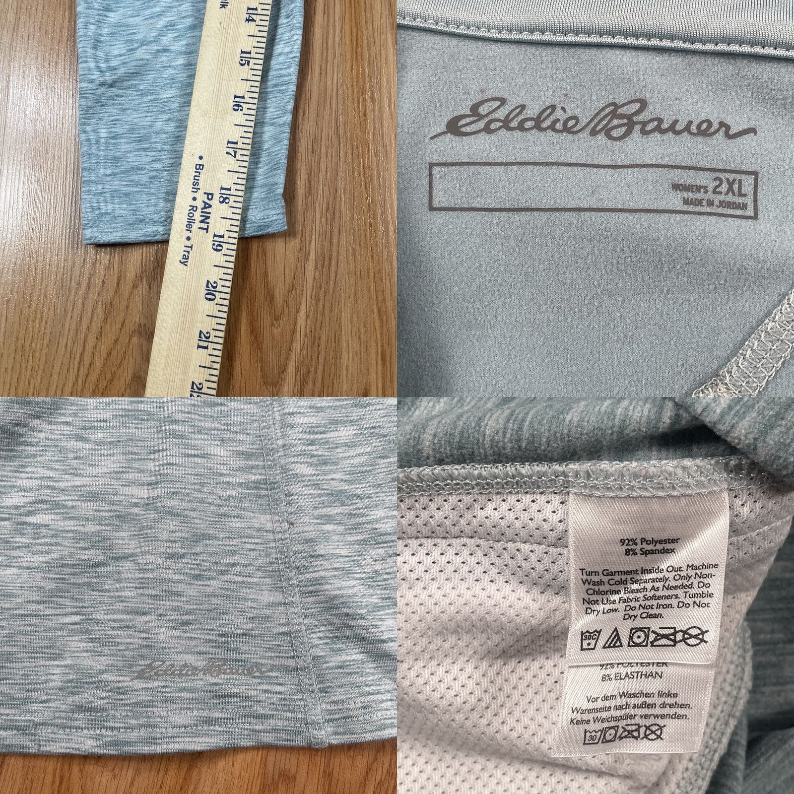 Eddie Bauer Eddie Bauer Sweater Womens 2XL Gray 1/4 Zip Pullover Free Heat Running Golf Athletic Mock Neck Activewear Shirt Womens Size XXL / US 16-18 / IT 52-54 - 8 Thumbnail