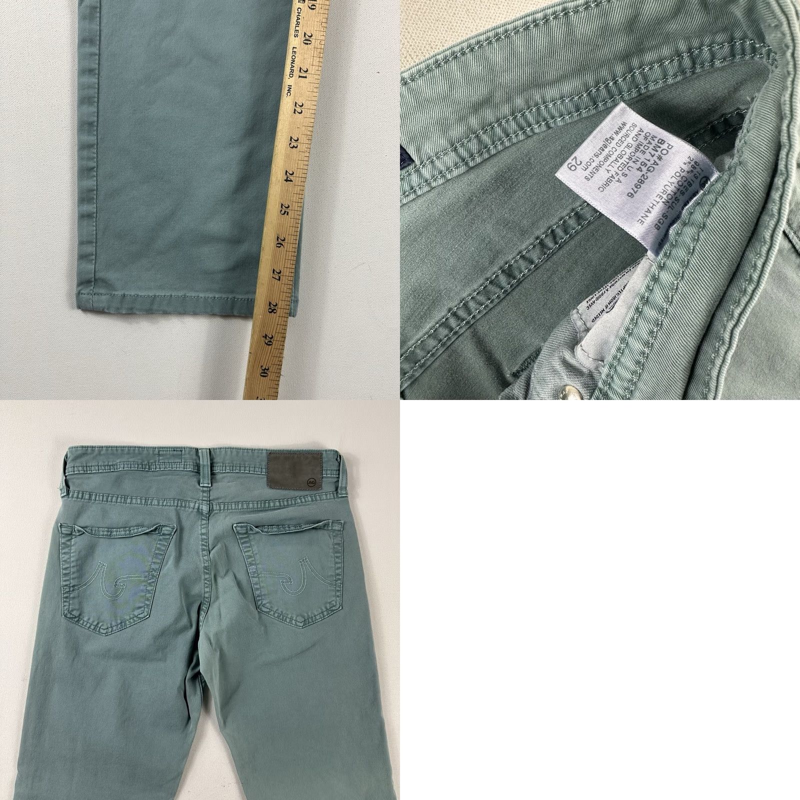 Vintage AG Adriano Goldschmied MatchBox Slim Straight Blue Jeans Mens 29x28 - Pants Size US 29 - 8 Thumbnail