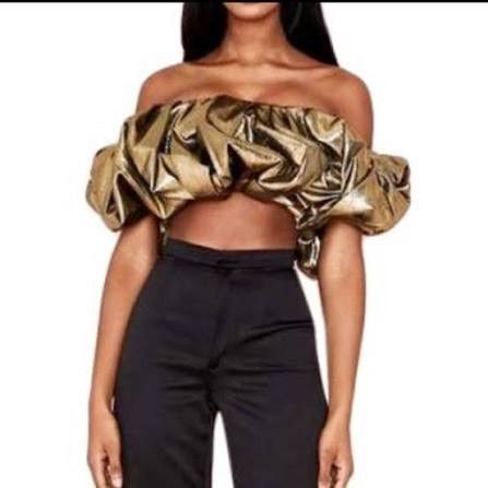 House of CB House of CB Gold Lame Ruffle Bustier Top - XS - NWT Size XS / US 0-2 / IT 36-38 - 2 Thumbnail