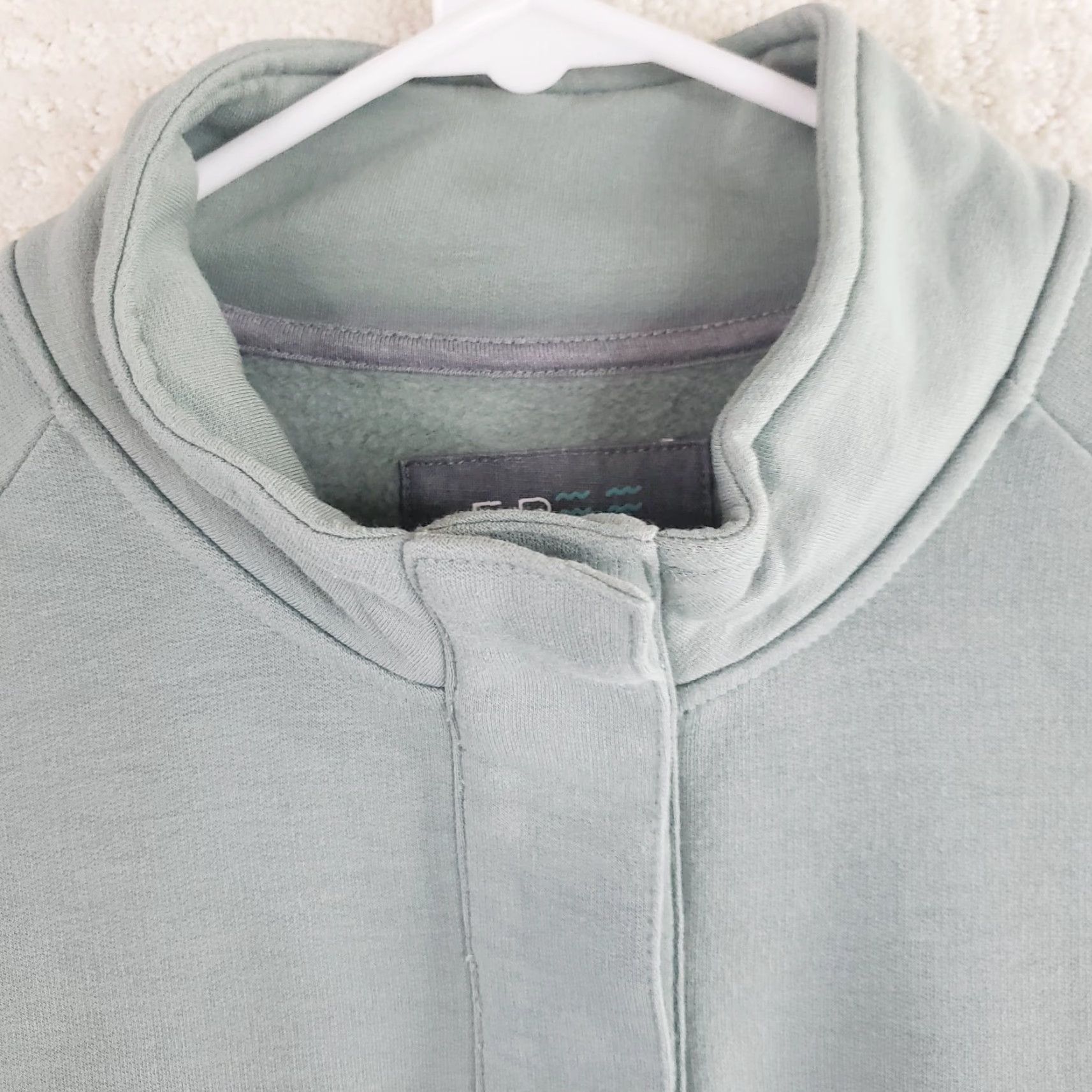 Vintage Free Fly Women’s M Bamboo Thermal Fleece Snap Pullover Henley Green Thumb Holes Sweatshirt XS? Wait Size M / US 6-8 / IT 42-44 - 4 Thumbnail