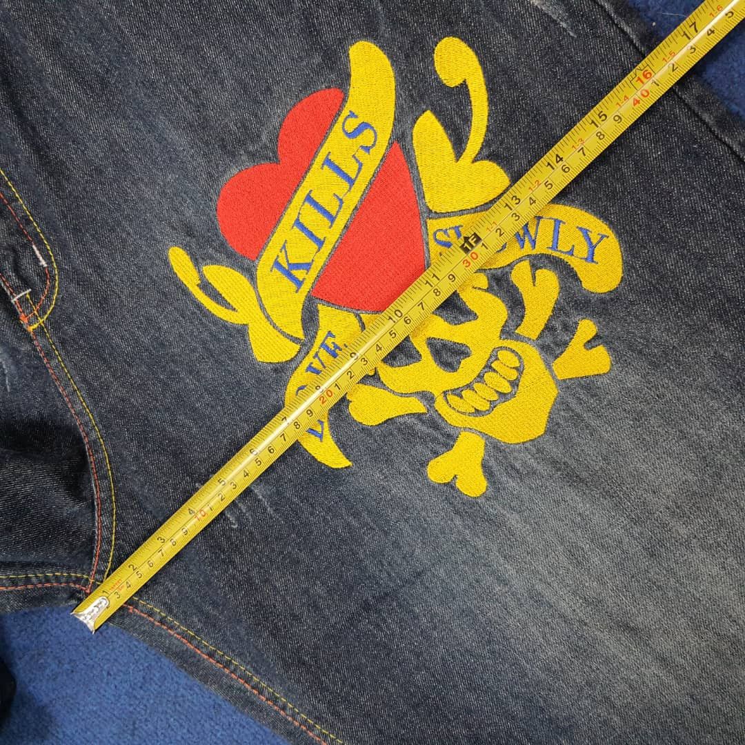 Ed Hardy Vintage Ed Hardy Skull Embroidered Custom Logo Jeans C272N18 Size US 43 - 18 Thumbnail