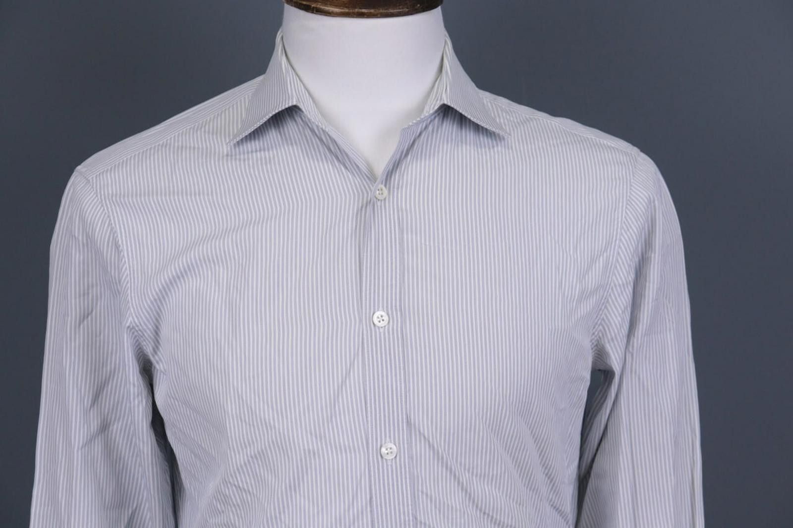 Gieves & Hawkes Gieves & Hawkes Gray Pinstripe Dress Shirt Size 15 1/2 Size US M / EU 48-50 / 2 - 2 Thumbnail