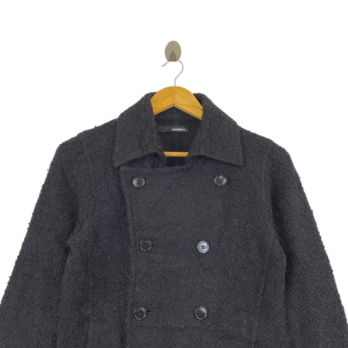 Katharine Hamnett London × Vintage Vintage KATHARINE HAMNETT Wool Black Coat Size XS / US 0-2 / IT 36-38 - 2 Thumbnail