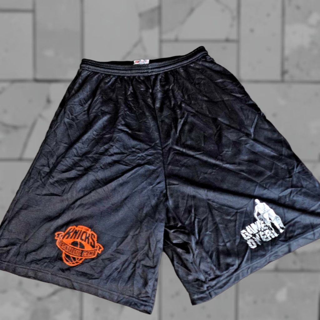VINTAGE Spartan Shorts Basketball Camp Men's L Black Omada Knicks Athletic Shorts
