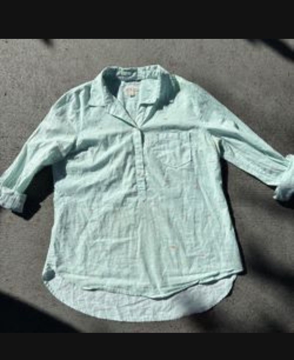 Merona Merona Green Linen Fish Print Button-Up Small Size US S / EU 44-46 / 1 - 1 Thumbnail