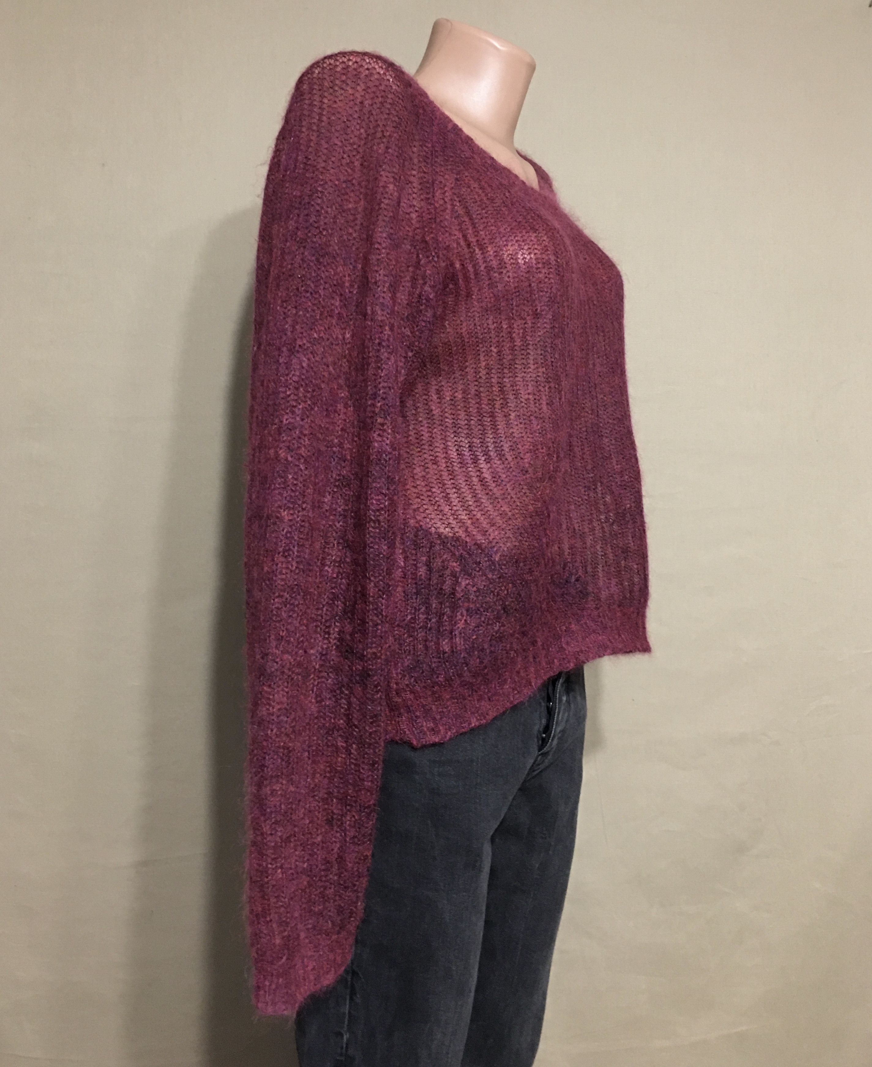 Other BRORA Superkid Mohair Knit Sweater Burgundy Size UK10 Size M / US 6-8 / IT 42-44 - 2 Thumbnail