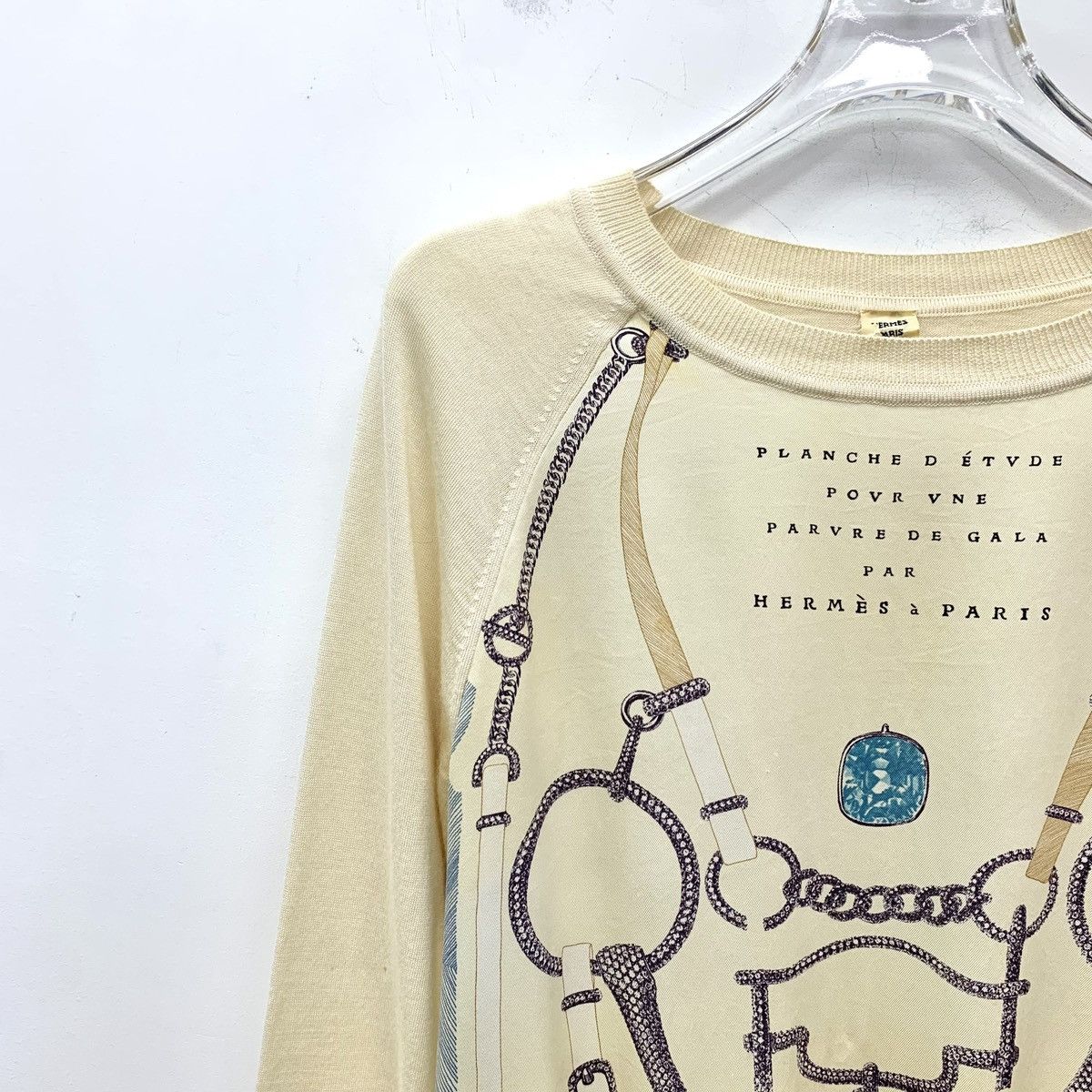 Hermes Hermes Beige Silk Cashmere Long Sleeve Knitwear K26WX Size XS / US 0-2 / IT 36-38 - 3 Thumbnail