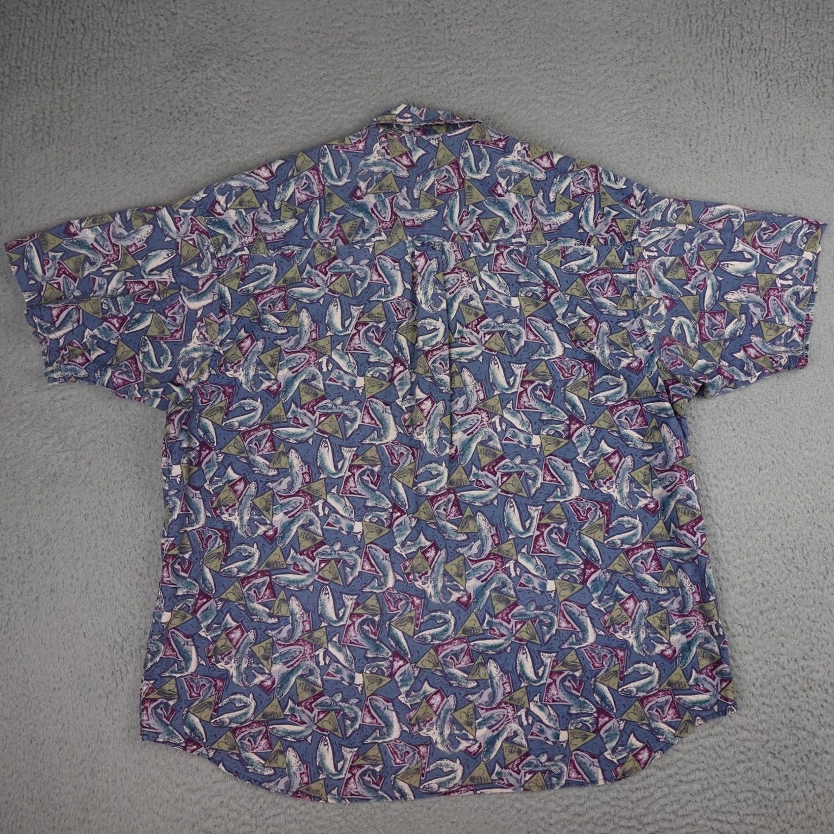 Vintage VINTAGE Columbia Shirt Mens L Blue Fish Print Short Sleeve Button Up 90s AOP Size US L / EU 52-54 / 3 - 7 Thumbnail