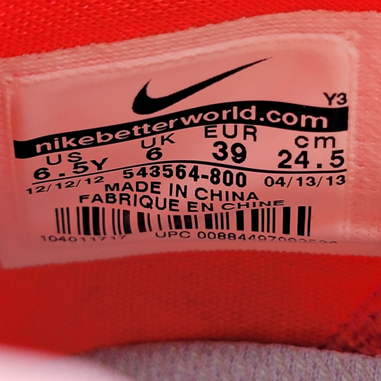 Nike NIKE LEBRON 10 GS 'BRIGHT CRIMSON' SZ 6.5Y/8W 543564-800 186 Size US 6.5 / IT 36.5 - 8 Thumbnail
