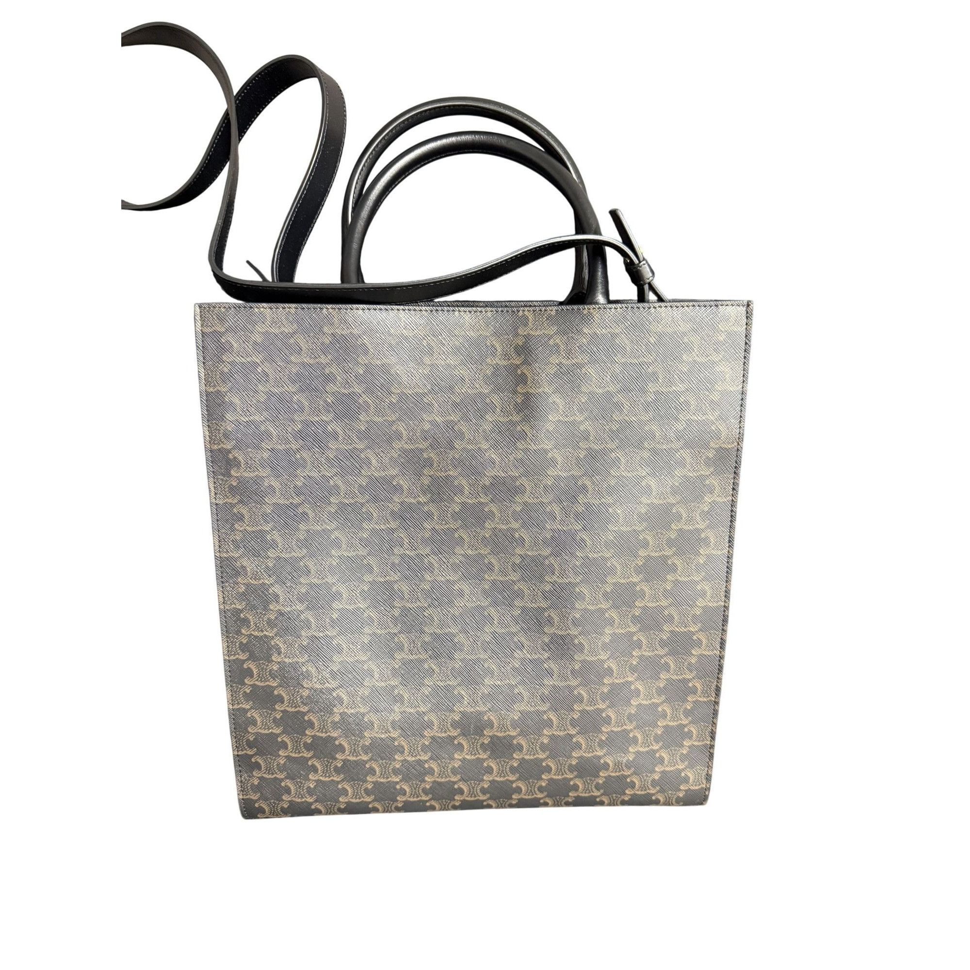 Celine Celine Vertical Cabas Bag In Triomphe Canvas & Leather Size ONE SIZE - 2 Thumbnail