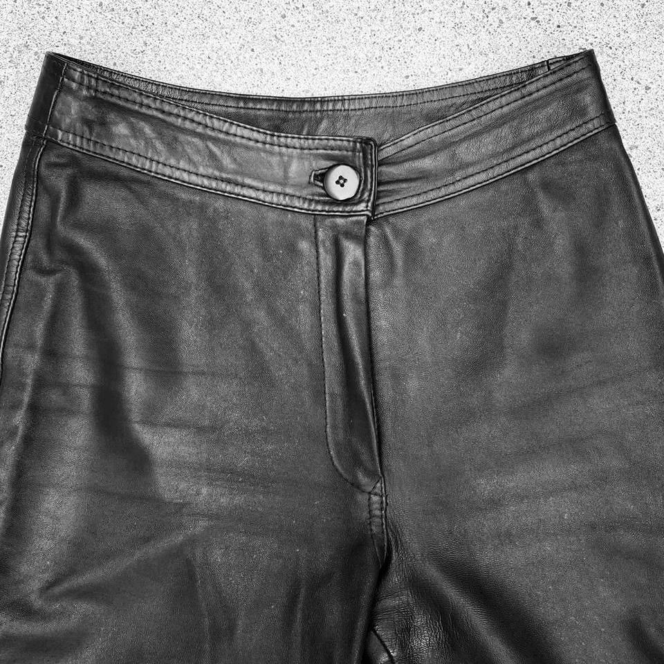 Vintage Avant - Garde leather trousers Size 25" / US 0 / IT 36 - 4 Thumbnail