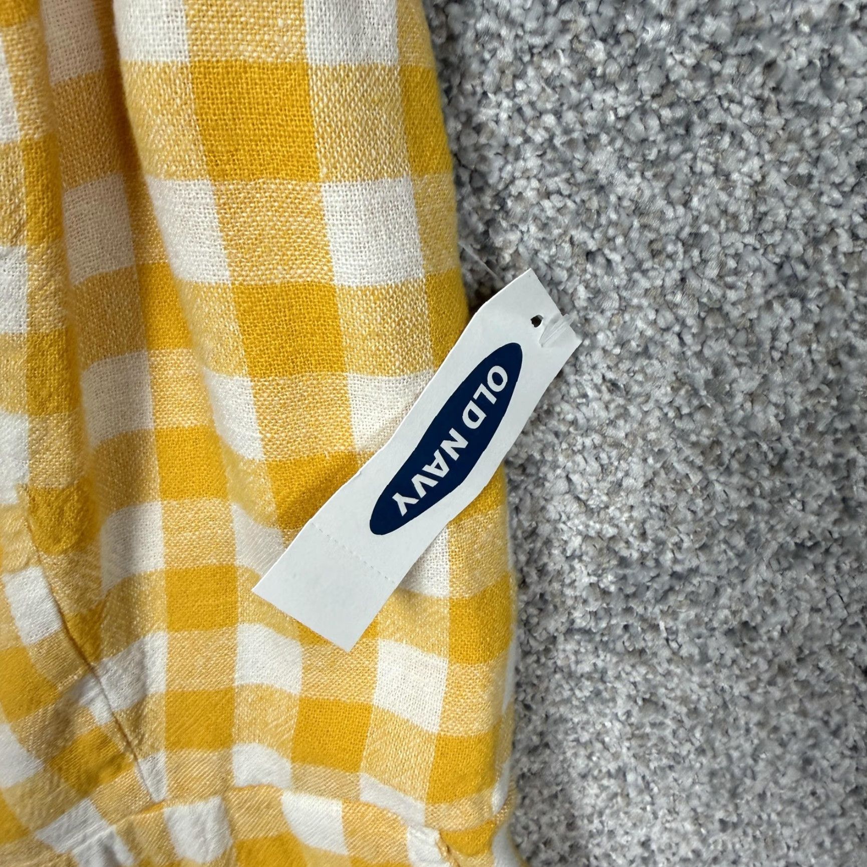 Old Navy Old Navy Jumpsuit Womens M Yellow Gingham Plaid Wide Leg Coastal Academia NWT Size 32" / US 10 / IT 46 - 2 Thumbnail