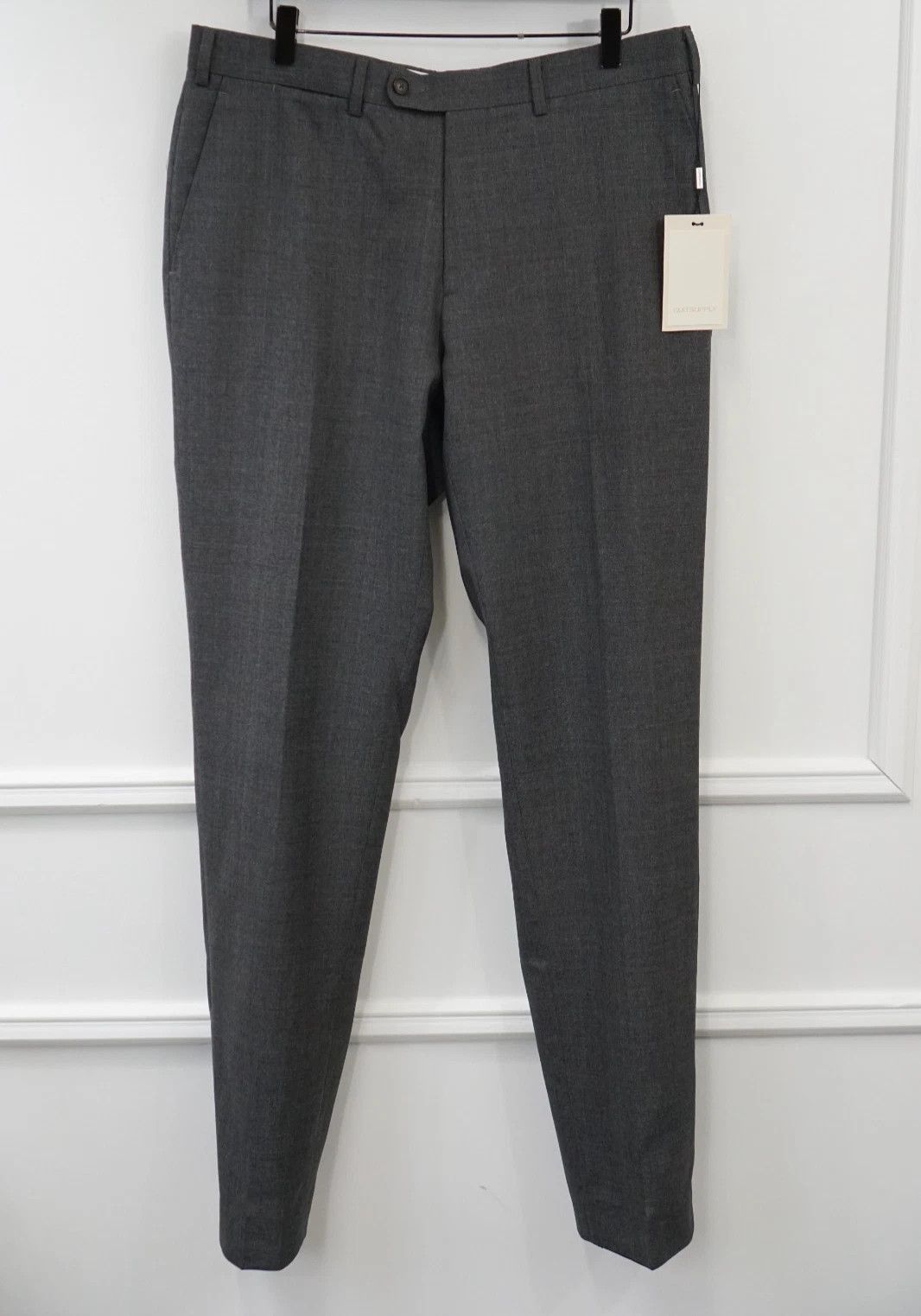 Suitsupply Men Suitsupply Trousers Brescia Wool Grey Size UK/US40 Size 40R - 1 Thumbnail