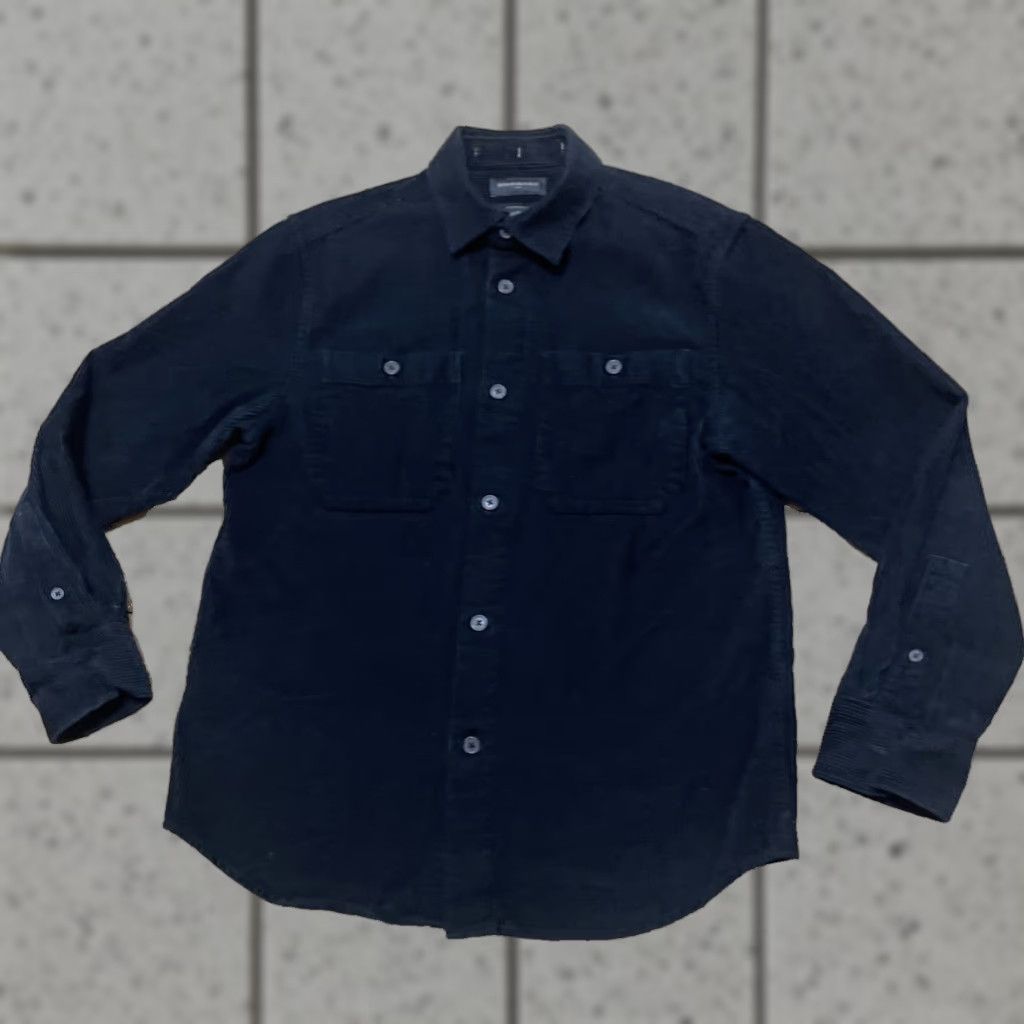 Banana Republic Banana Republic Shirt Black Corduroy M Men Standard Street Capsule Chest Patch Pockets Button-Up Collared Long Sleeve 100% Cotton Regular Fit Size US M / EU 48-50 / 2 - 1 Thumbnail