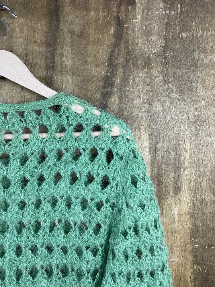 Vintage DL Japan Homespun green crochet Knitwear #Z025 Size US XL / EU 56 / 4 - 16 Thumbnail