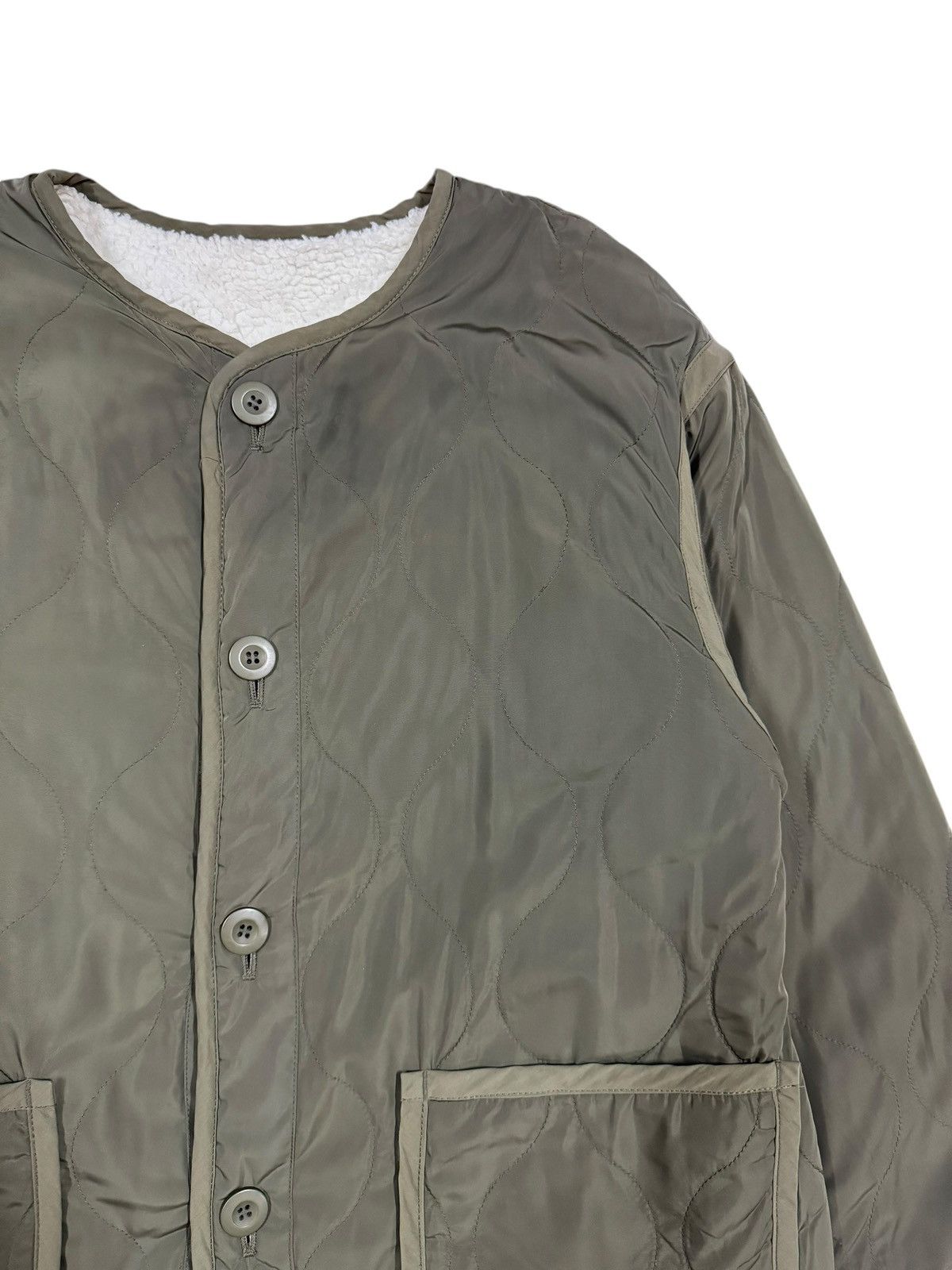 Beams Plus × Japanese Brand Vtg🔥Ray Beams Military Quilted Cardigan Reversible Sherpa Size US M / EU 48-50 / 2 - 10 Thumbnail
