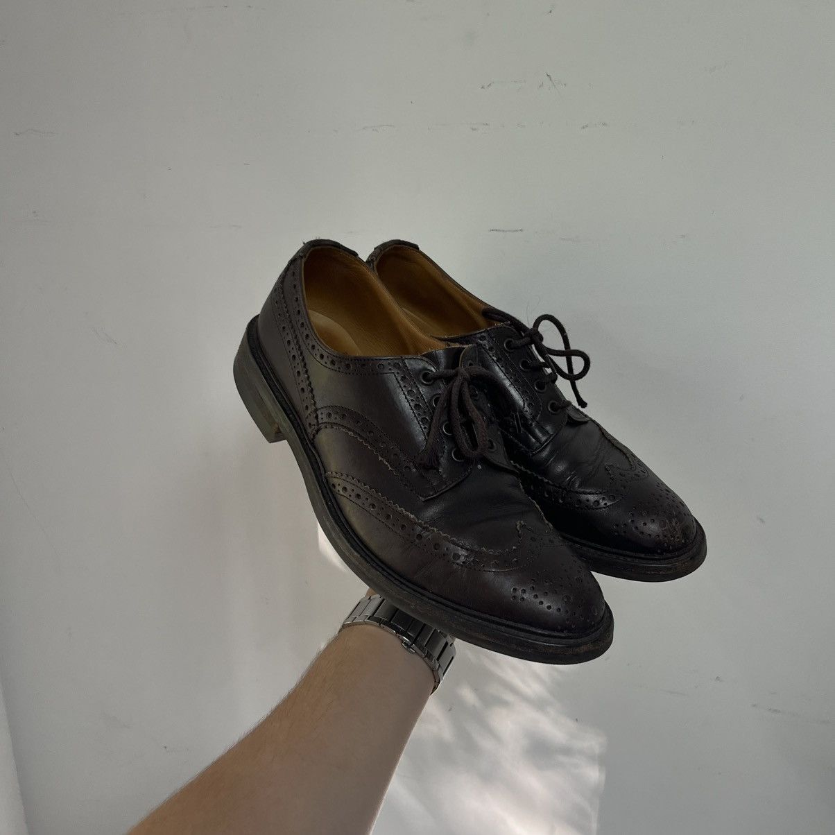 Tricker's Trickers Bourton Brogue Shoes Brown Leather Size US 10.5 / EU 43-44 - 1 Thumbnail