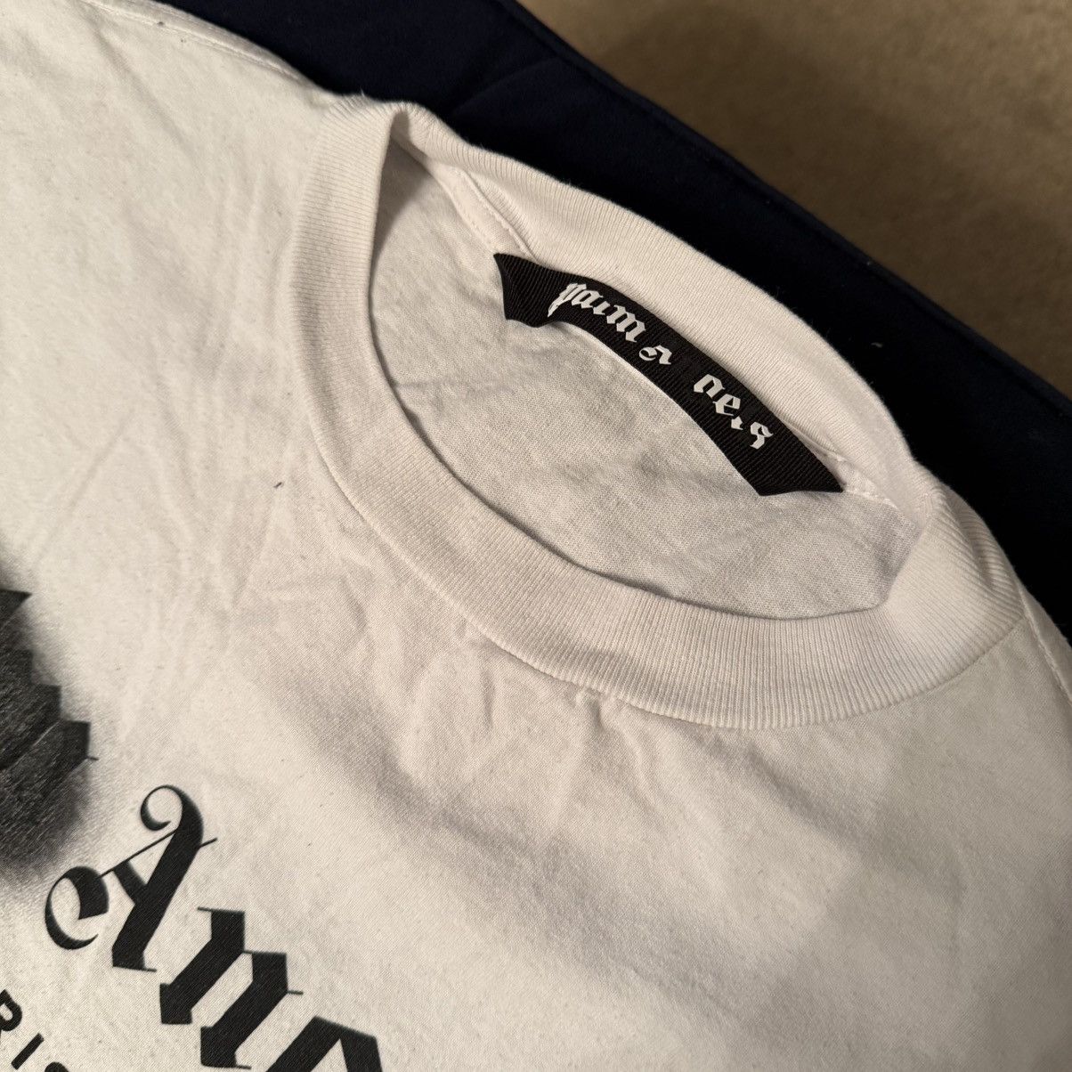 Palm Angels White Palm Angels Paris Sprayed Logo T Shirt Size US L / EU 52-54 / 3 - 3 Thumbnail