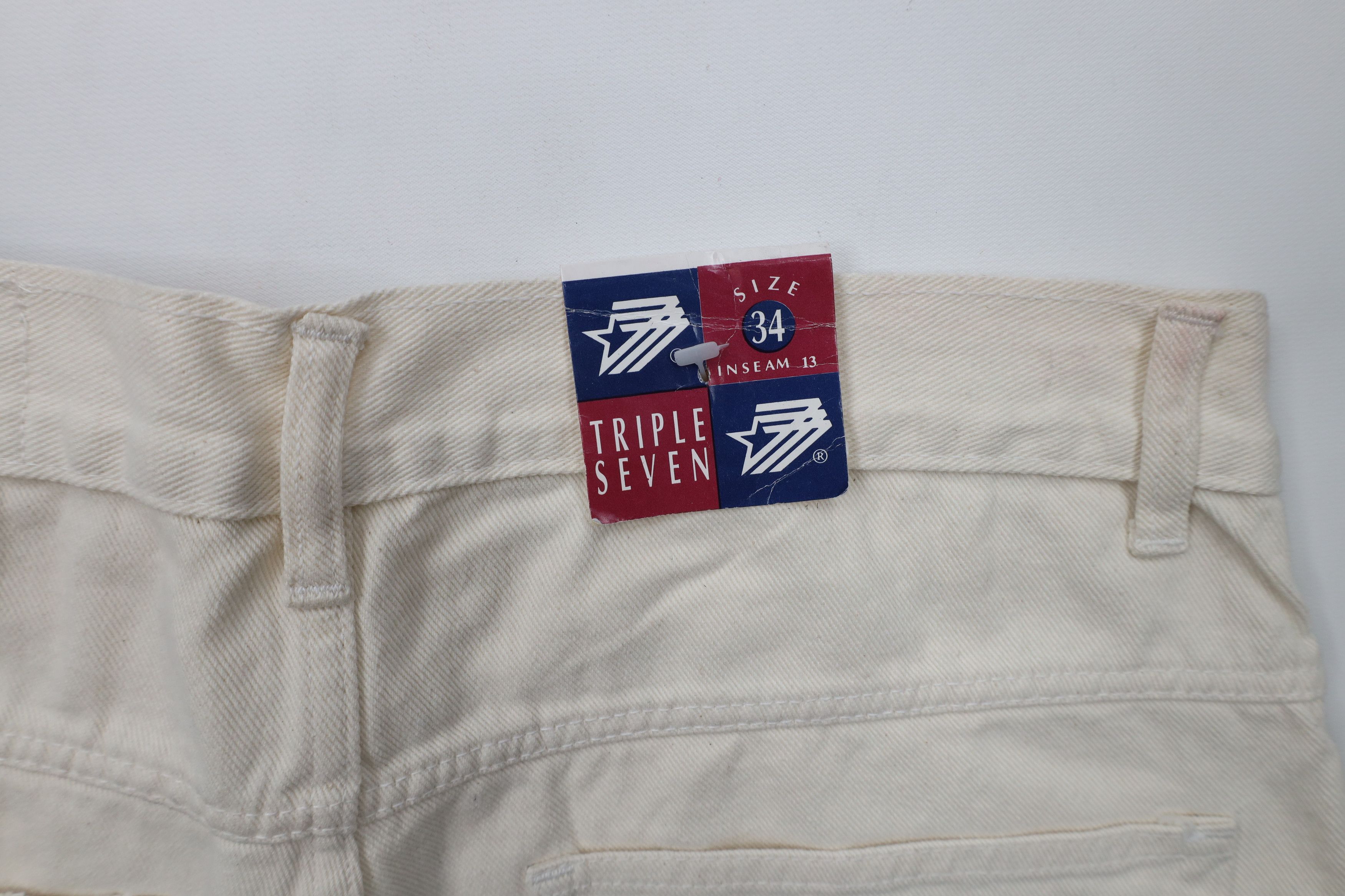 Vintage Deadstock Vintage 90s Streetwear Jean Shorts Jorts Cream Size US 34 / EU 50 - 13 Thumbnail