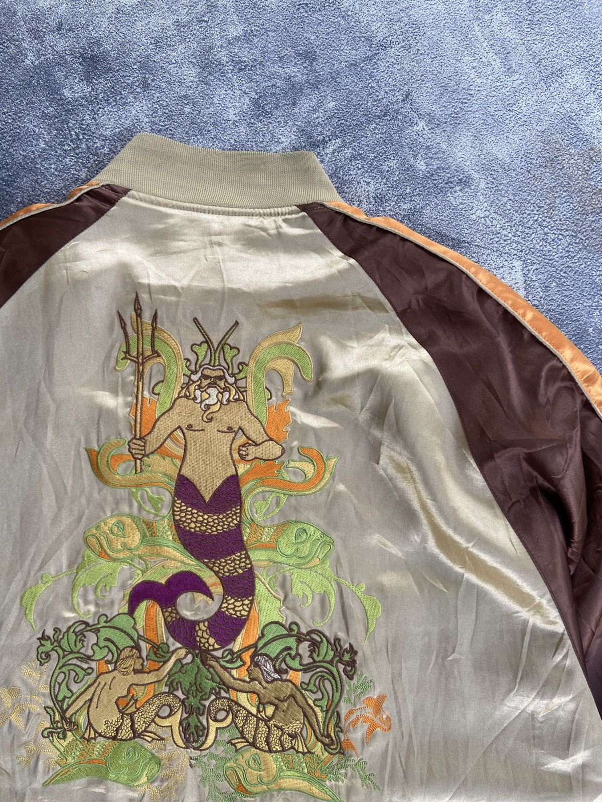 Japanese Brand × Toyo Enterprises 💥90'S JAPAN SUKAJAN SOUVENIR POSEIDON AZZURE JACKET Size US XL / EU 56 / 4 - 6 Thumbnail