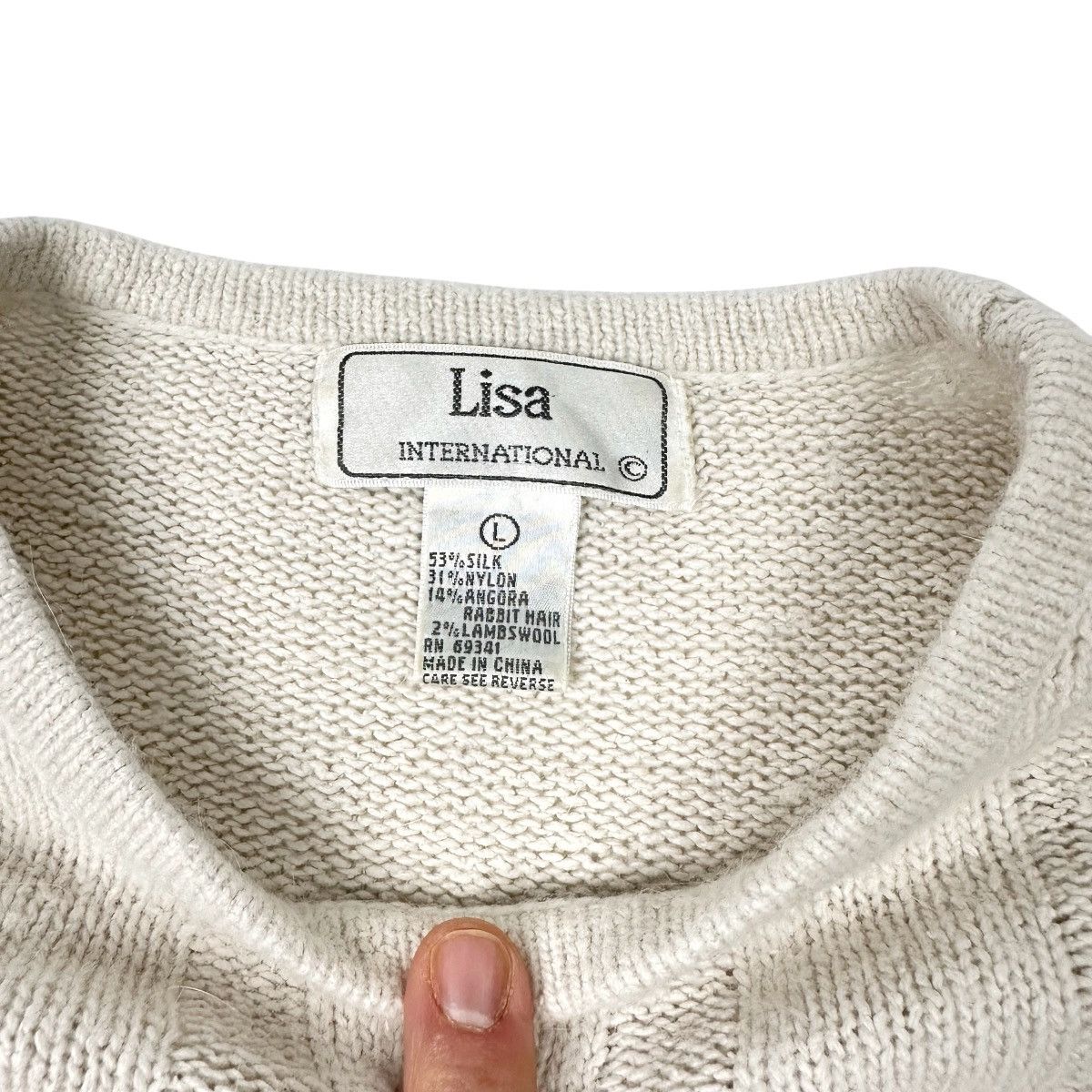 Vintage Vintage Lisa International Fisherman Knitted Silk Sweater Size L / US 10 / IT 46 - 2 Thumbnail