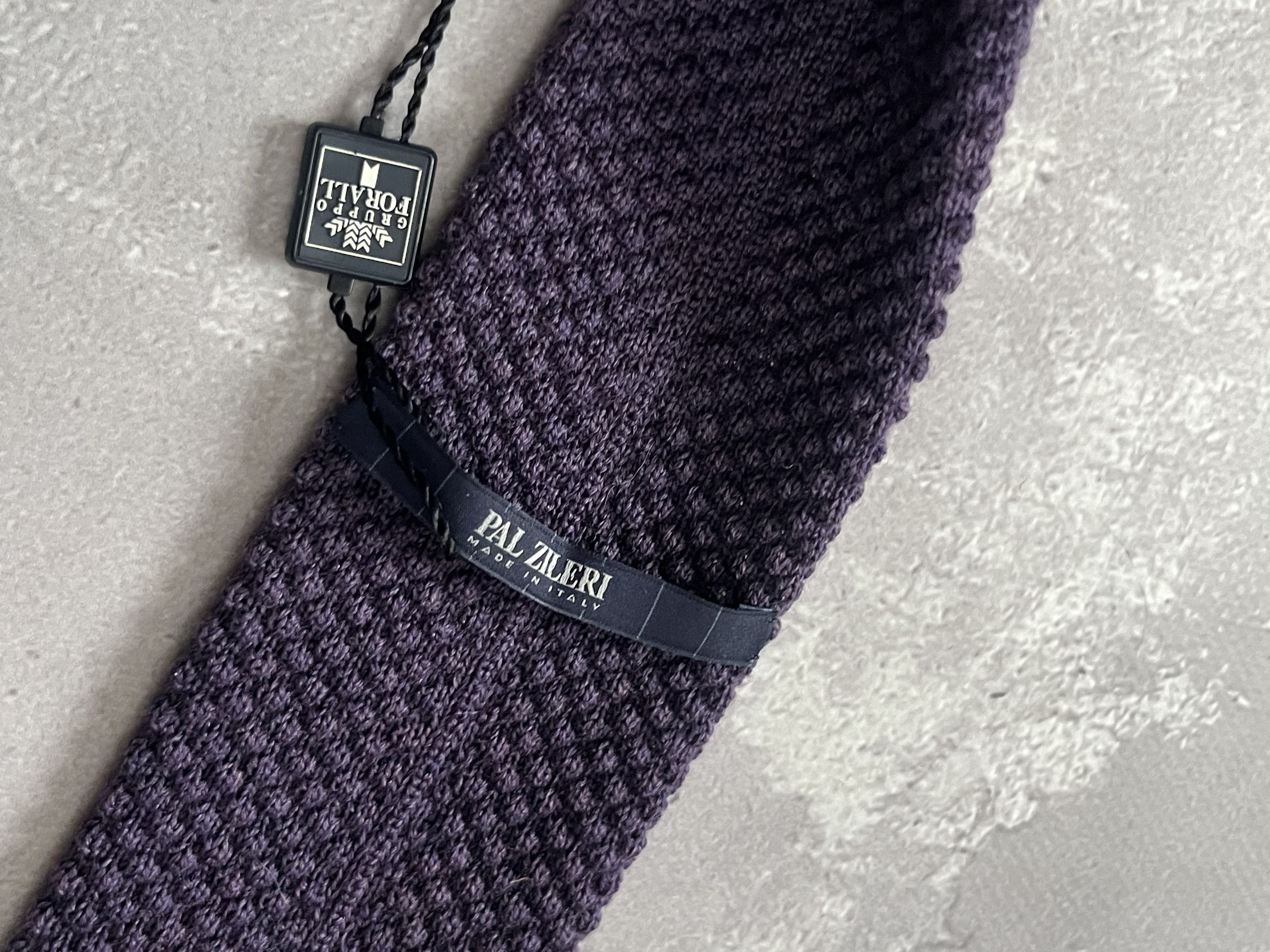 Pal Zileri Pal Zileri Knit Tie Wool Purple Textured Smart Casual Retro Size ONE SIZE - 5 Thumbnail