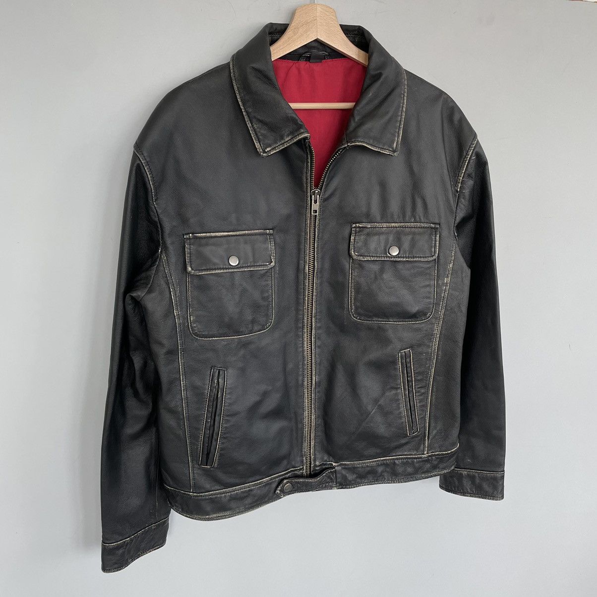 Genuine Leather 🔥RARE🔥Vintage distressed leather jacket y2k Size US M / EU 48-50 / 2 - 3 Thumbnail