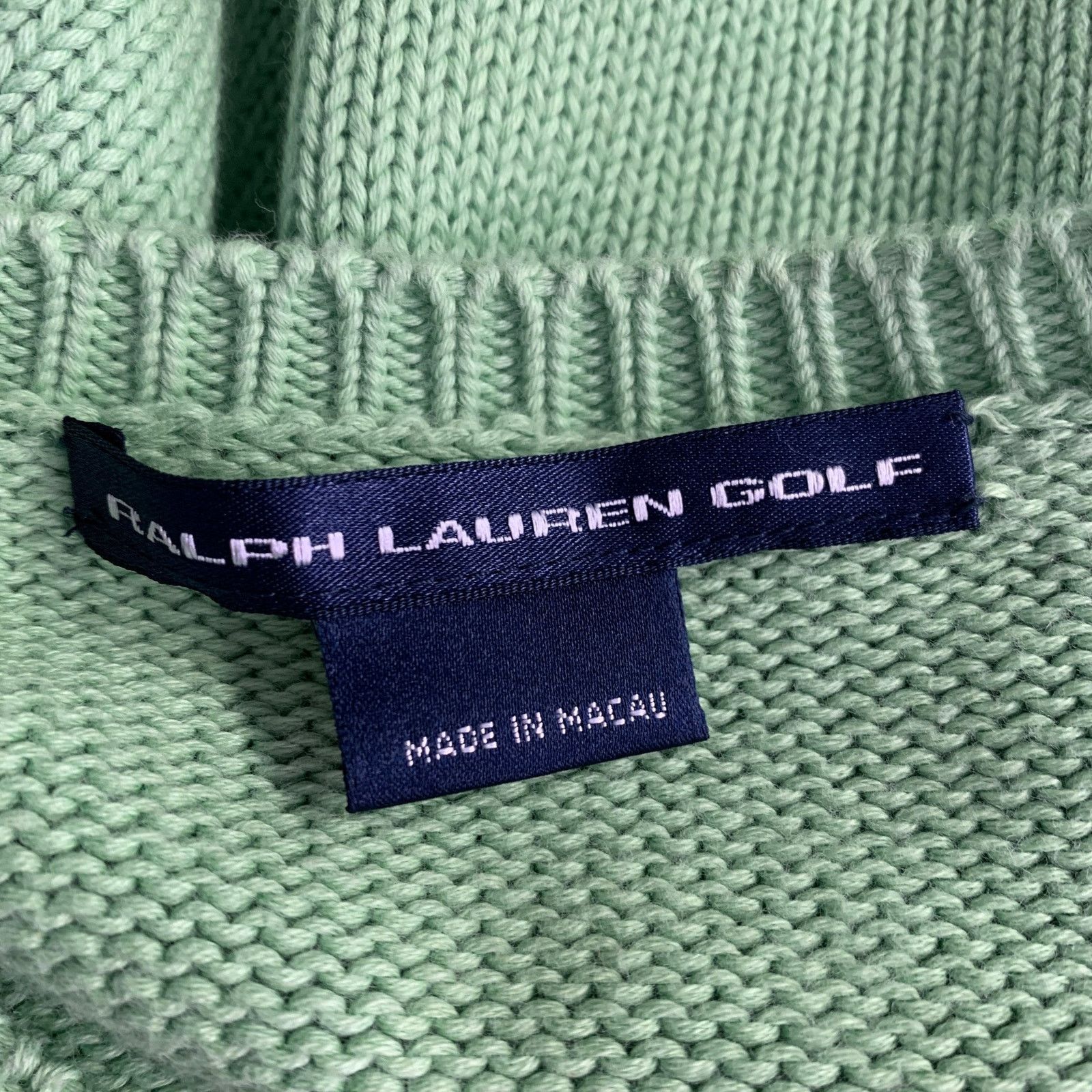Ralph Lauren RALPH LAUREN Size L Green Cotton Knit V-Neck Sweater Size L / US 10 / IT 46 - 4 Thumbnail