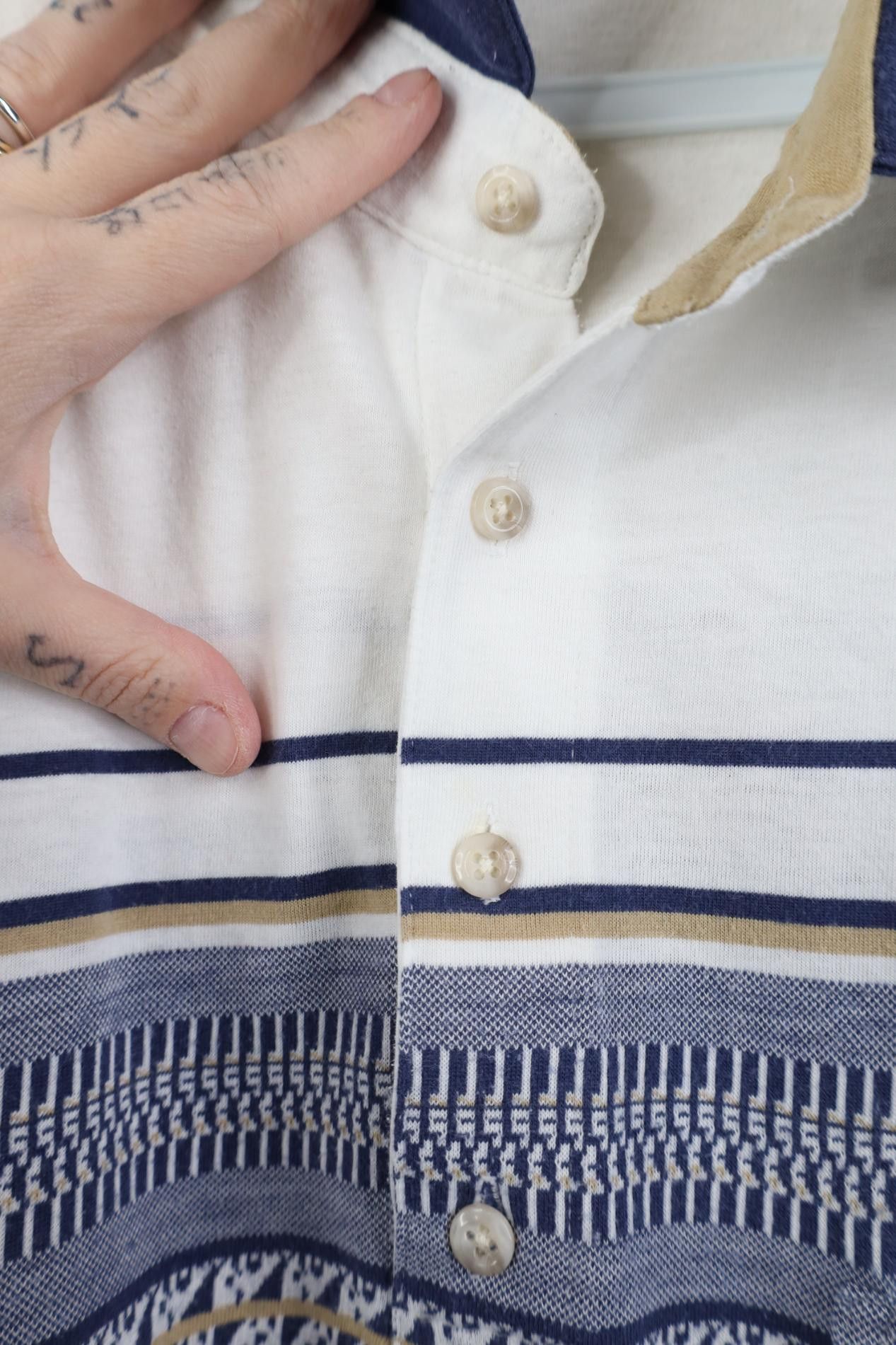 Vintage Vintage 90s Streetwear Block Knit Collared Golf Polo Shirt Size US XL / EU 56 / 4 - 6 Thumbnail