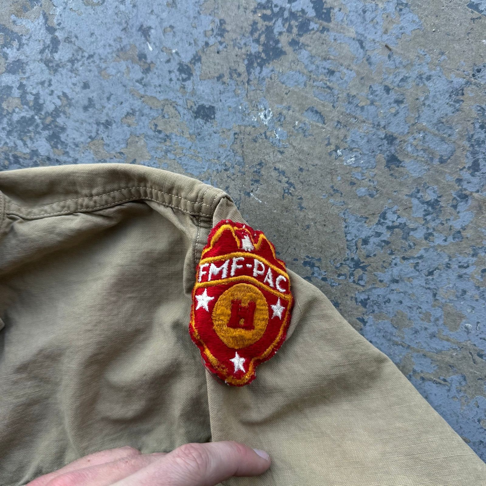 Vintage USMC Khaki Cotton Shirt 40s Vtg WW2 Size US S / EU 44-46 / 1 - 4 Thumbnail