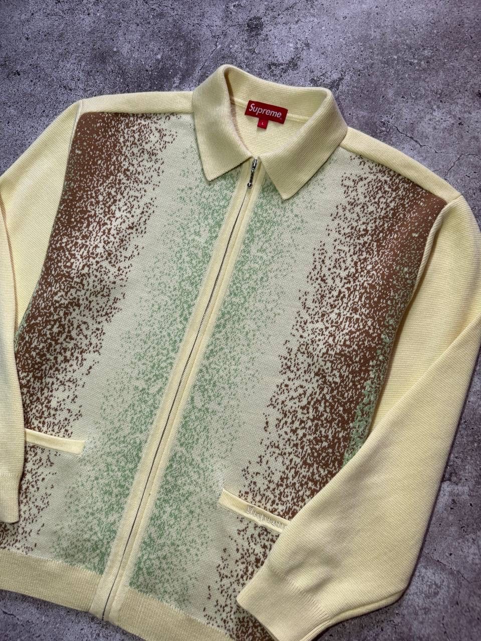 Supreme Supreme Gradient Stripe Zip-Up Cardigan Pale Yellow (SS22) Size US L / EU 52-54 / 3 - 2 Thumbnail
