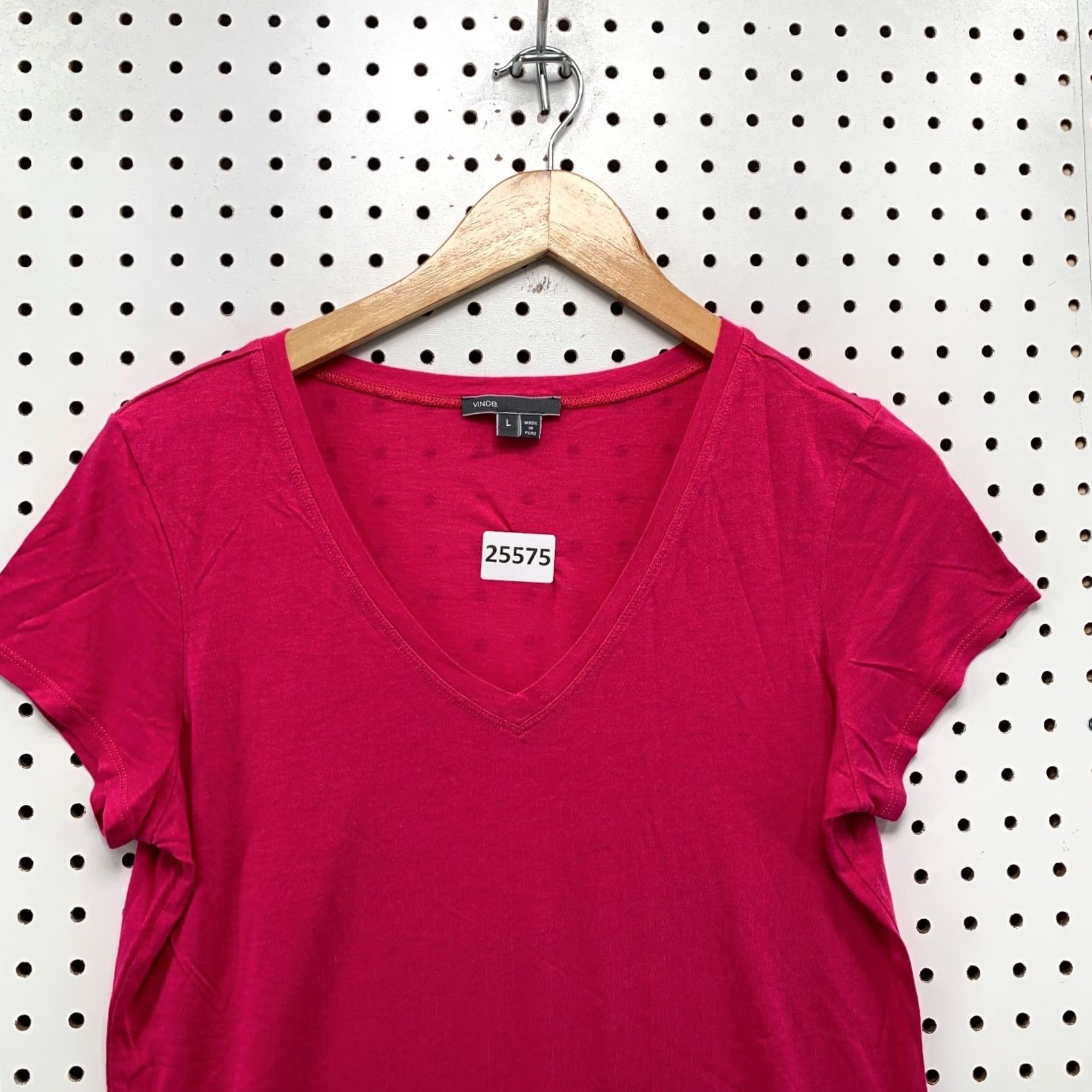 Vince Vince Lightweight V Neck Pink Top Shirt Womens Large Short Sleeve 17.5x26 Size L / US 10 / IT 46 - 6 Thumbnail
