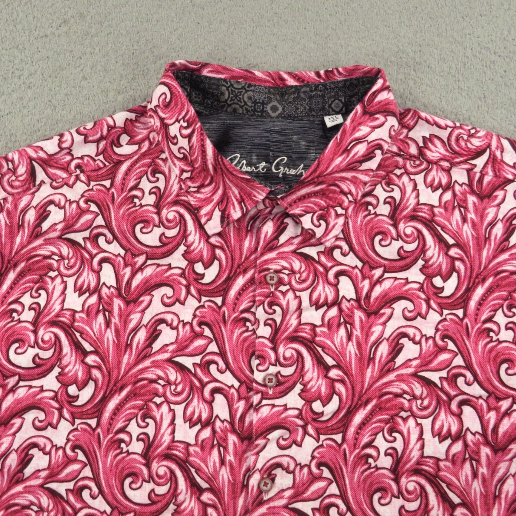 Robert Graham Robert Graham Shirt XXXL Mens Pink White Baroque Crazy Graphic Print Flip Cuff Shirt Size US XXL / EU 58 / 5 - 7 Thumbnail