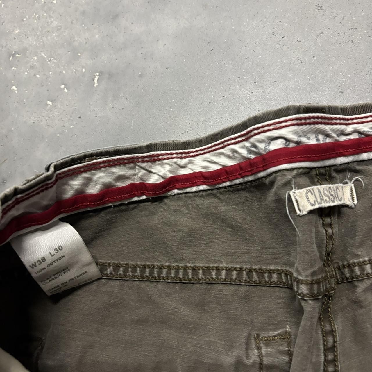 Japanese Brand × Vintage Crazy Vintage Y2K/2000s Grunge Khaki Brown Skater Workwear Casual Pants! Size US 38 / EU 54 - 8 Thumbnail