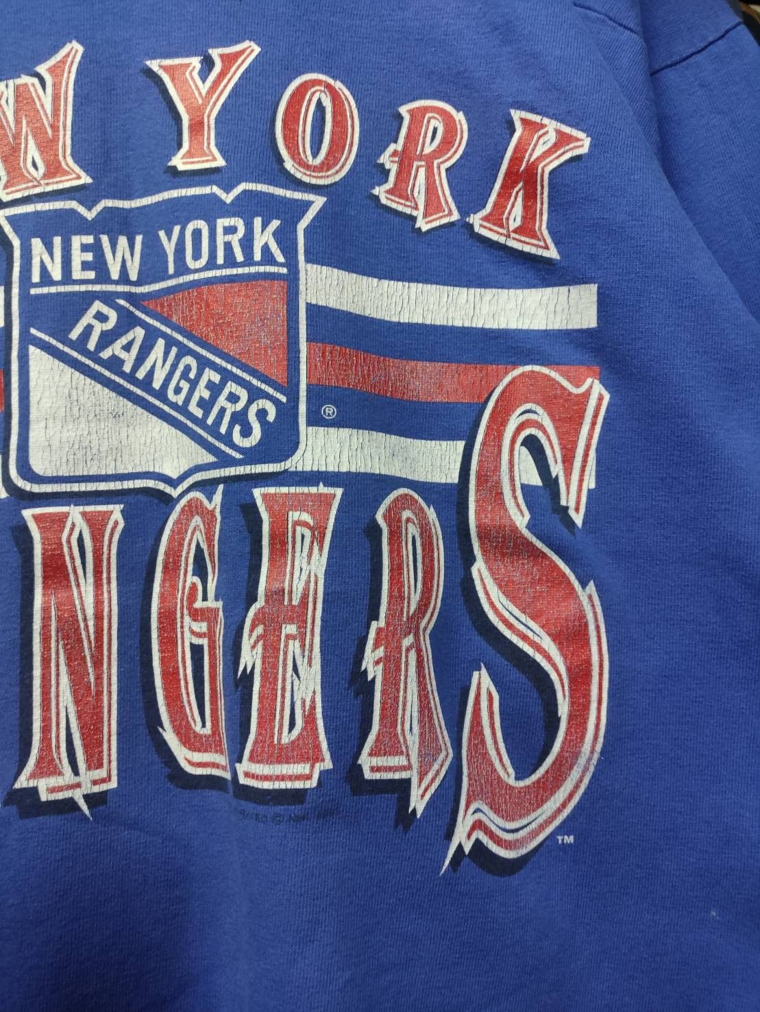 NHL Vtg 90's New York Rangers Team Made in USA Jersey Size US XL / EU 56 / 4 - 4 Thumbnail