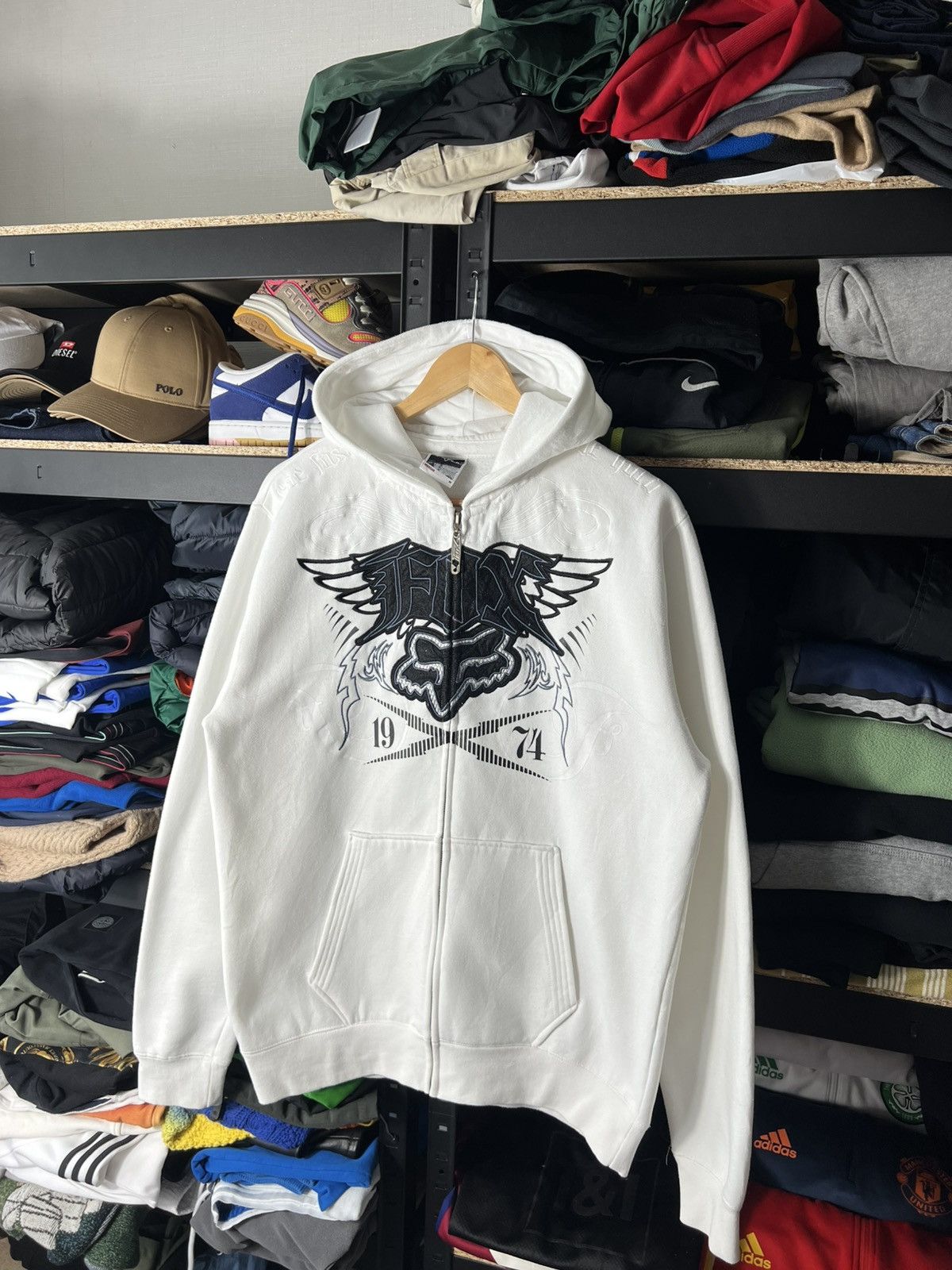 Fox Racing Vintage Fox Racing Zip Hoodie Motocross Graphics Streetwear Size US M / EU 48-50 / 2 - 1 Thumbnail