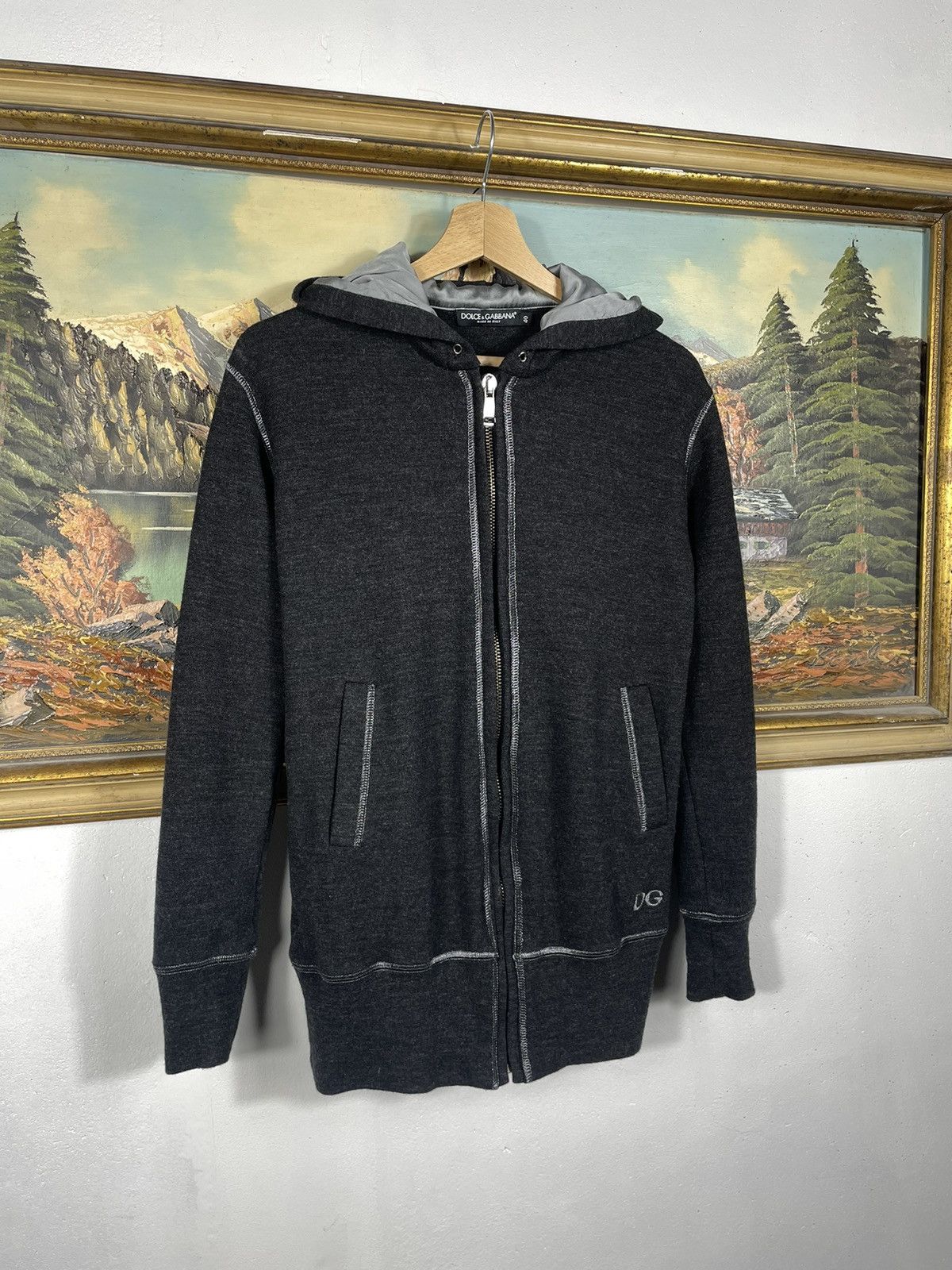 Dolce & Gabbana × Vintage Dolce&Gabbana Hoodie Mohair Silk Blend Old Money Designer Size US S / EU 44-46 / 1 - 2 Thumbnail