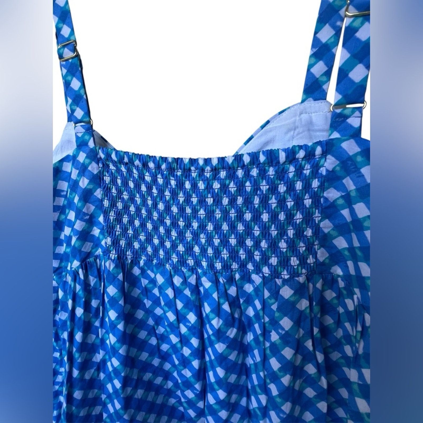 Lilly Pulitzer Lilly Pulitzer Shylee Cotton Maxi Dress Blue Gingham size 2 Size XS / US 0-2 / IT 36-38 - 9 Thumbnail