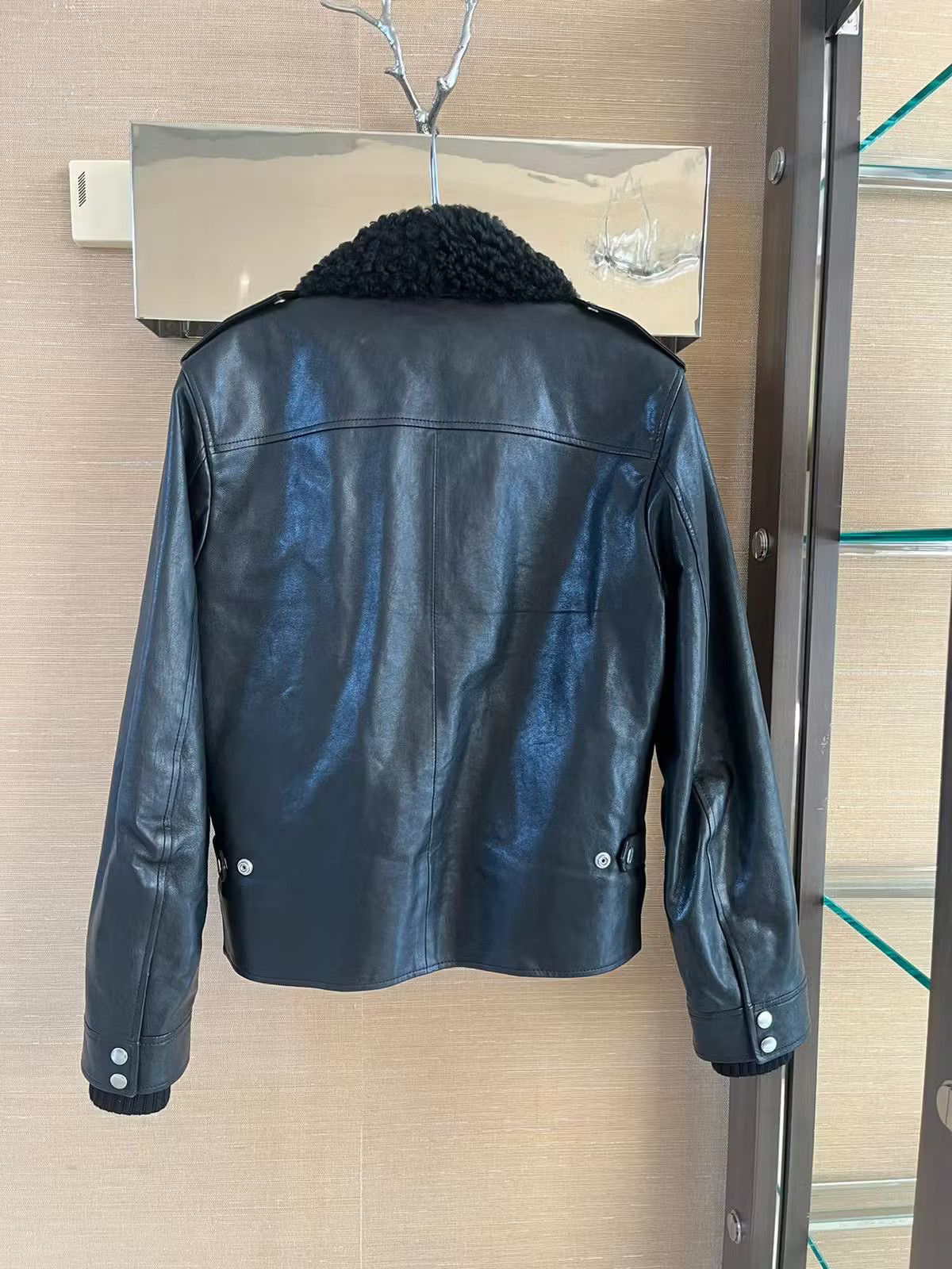 Saint Laurent Paris Shearling Collar Leather Jacket in Black Size US S / EU 44-46 / 1 - 17 Thumbnail