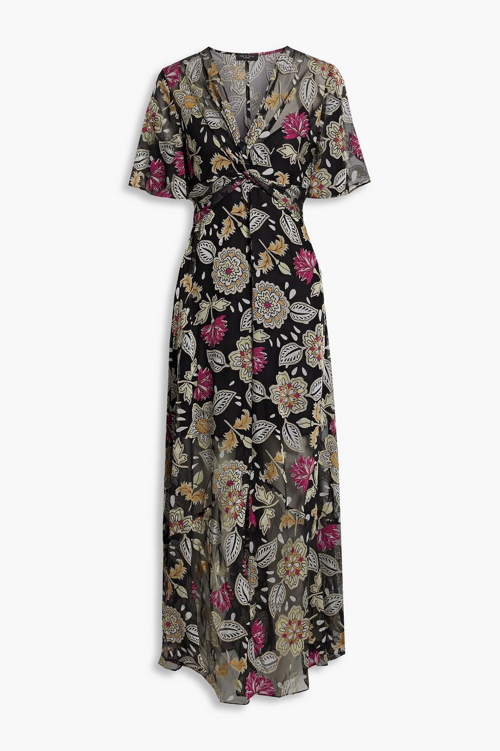 Rag & Bone Rag & Bone Tamar Twist Front Floral Chiffon Asymmetrical Size M / US 6-8 / IT 42-44 - 6 Thumbnail
