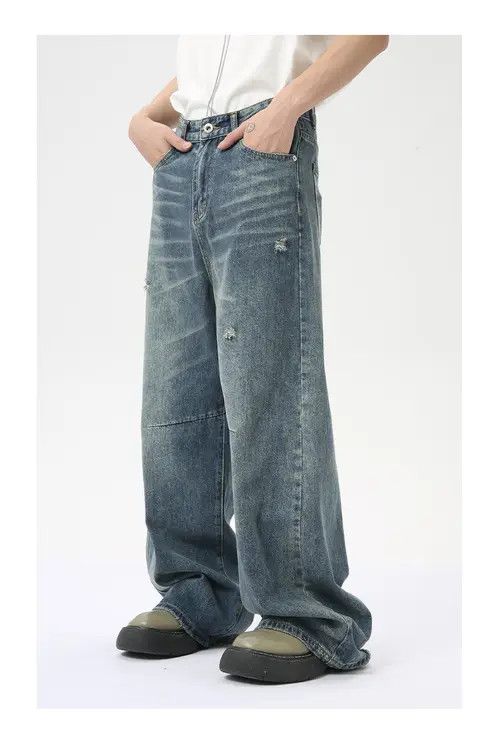 Japanese Brand High street distressed washed jeans Size US 32 / EU 48 - 2 Thumbnail