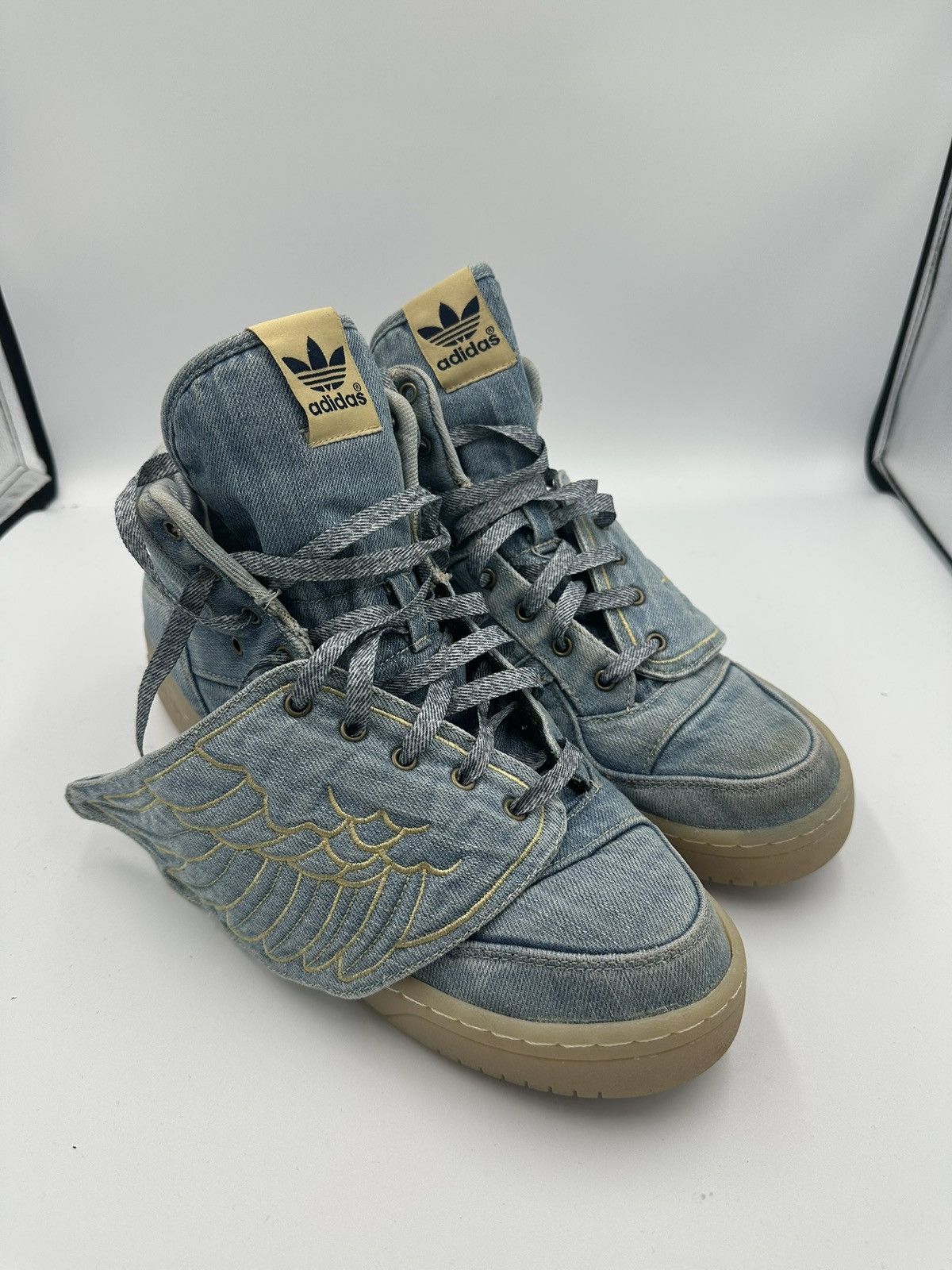 Adidas  Jeremy Scott JEREMY SCOTT WINGS DENIM SNEAKERS | Grailed