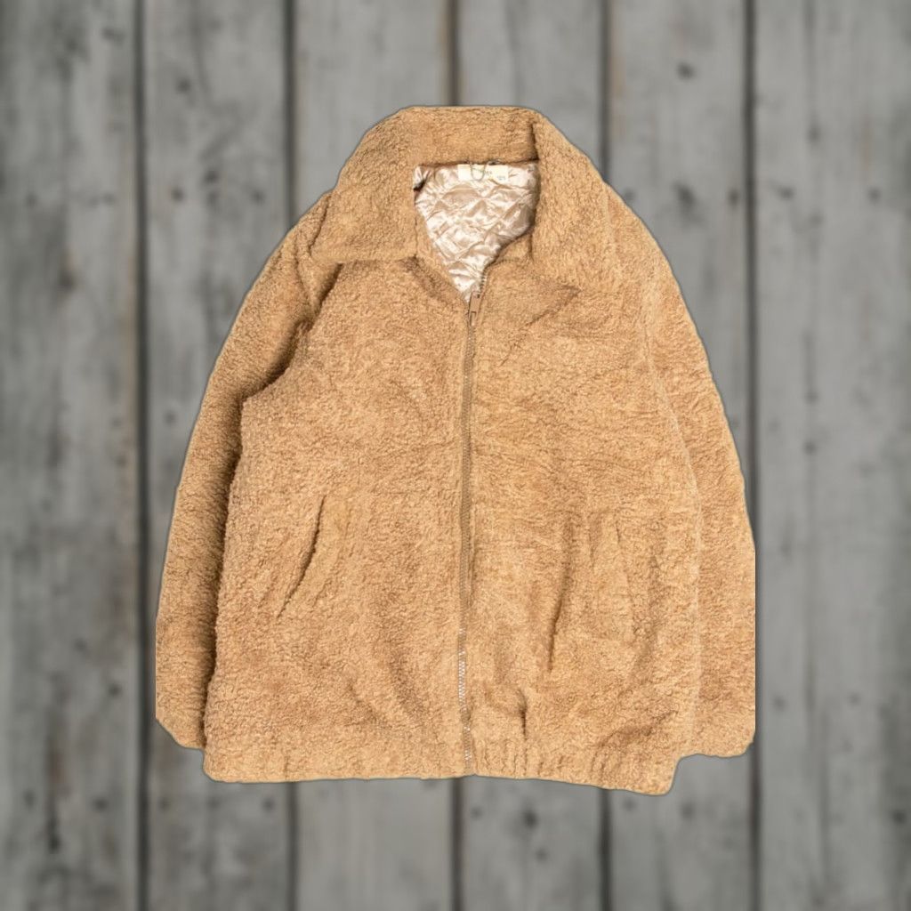 X-LARGE VINTAGE Reserved YFL Beige Teddy Faux Fur Coat X-Large Size XL / US 12-14 / IT 48-50 - 1 Thumbnail