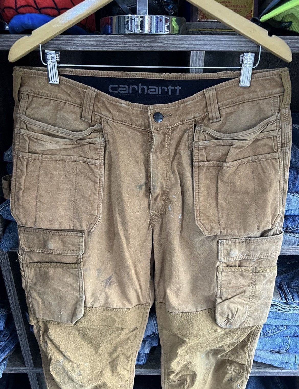 Carhartt 🔥Crazy Rare Carhartt Ripstop Multipockets Double Knee Size US 35 - 5 Thumbnail