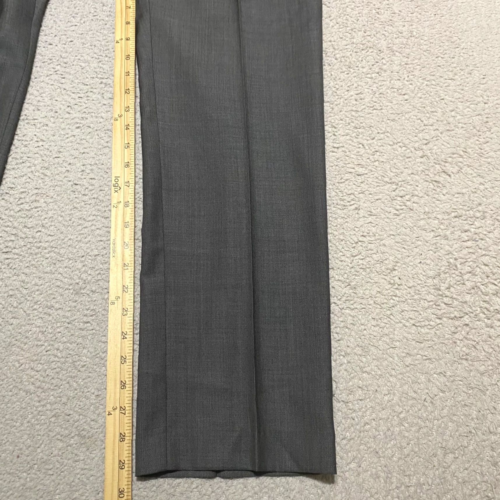 Calvin Klein Calvin Klein Dress Pants Mens Gray 33x30 Flat Front Wool Straight Dress Pants Mens Regular Size US 33 - 6 Thumbnail